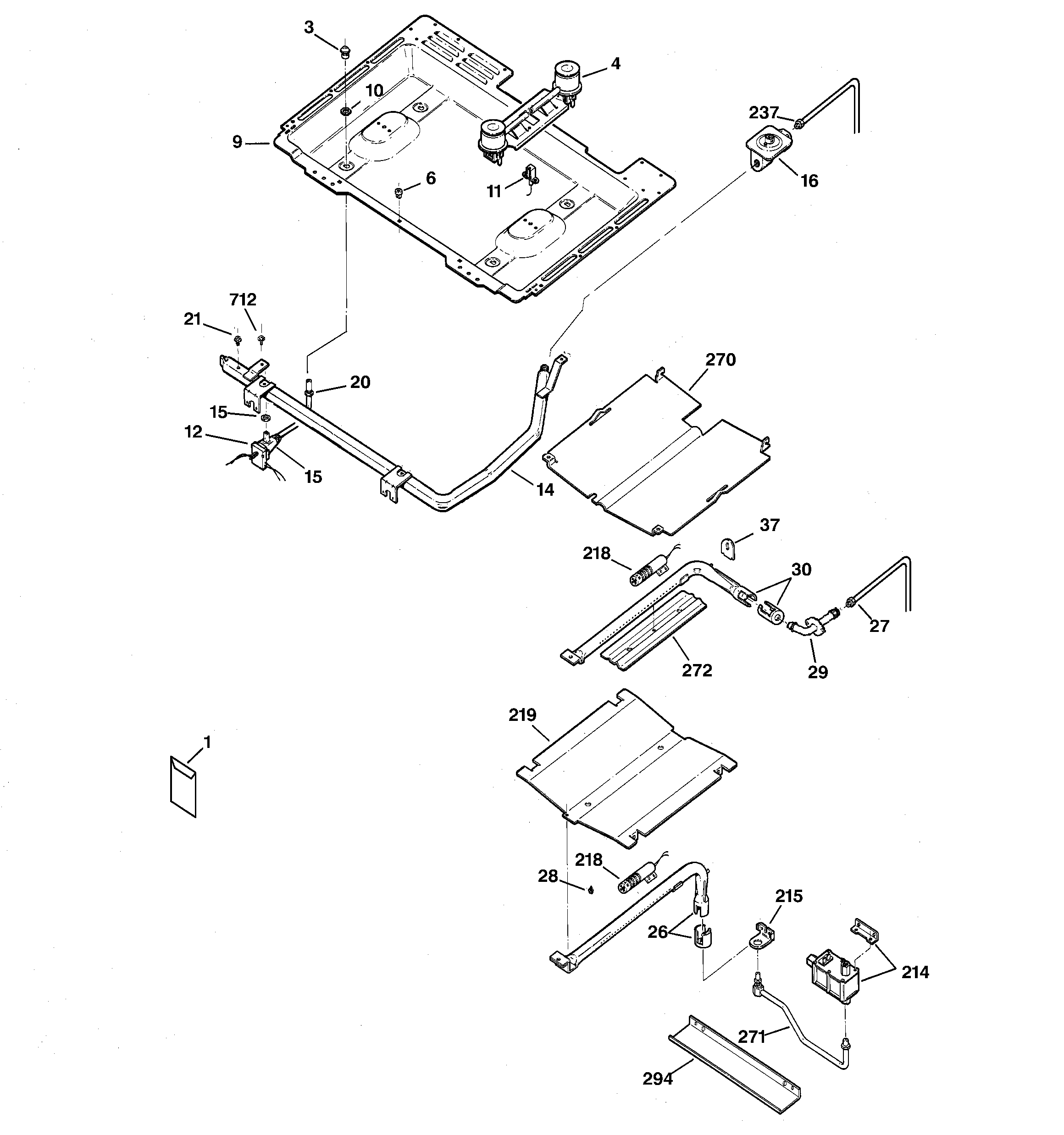 GE JGBP24BEH6WH gas & burner parts diagram