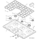 GE JGP630SEK2SS control panel & cooktop diagram
