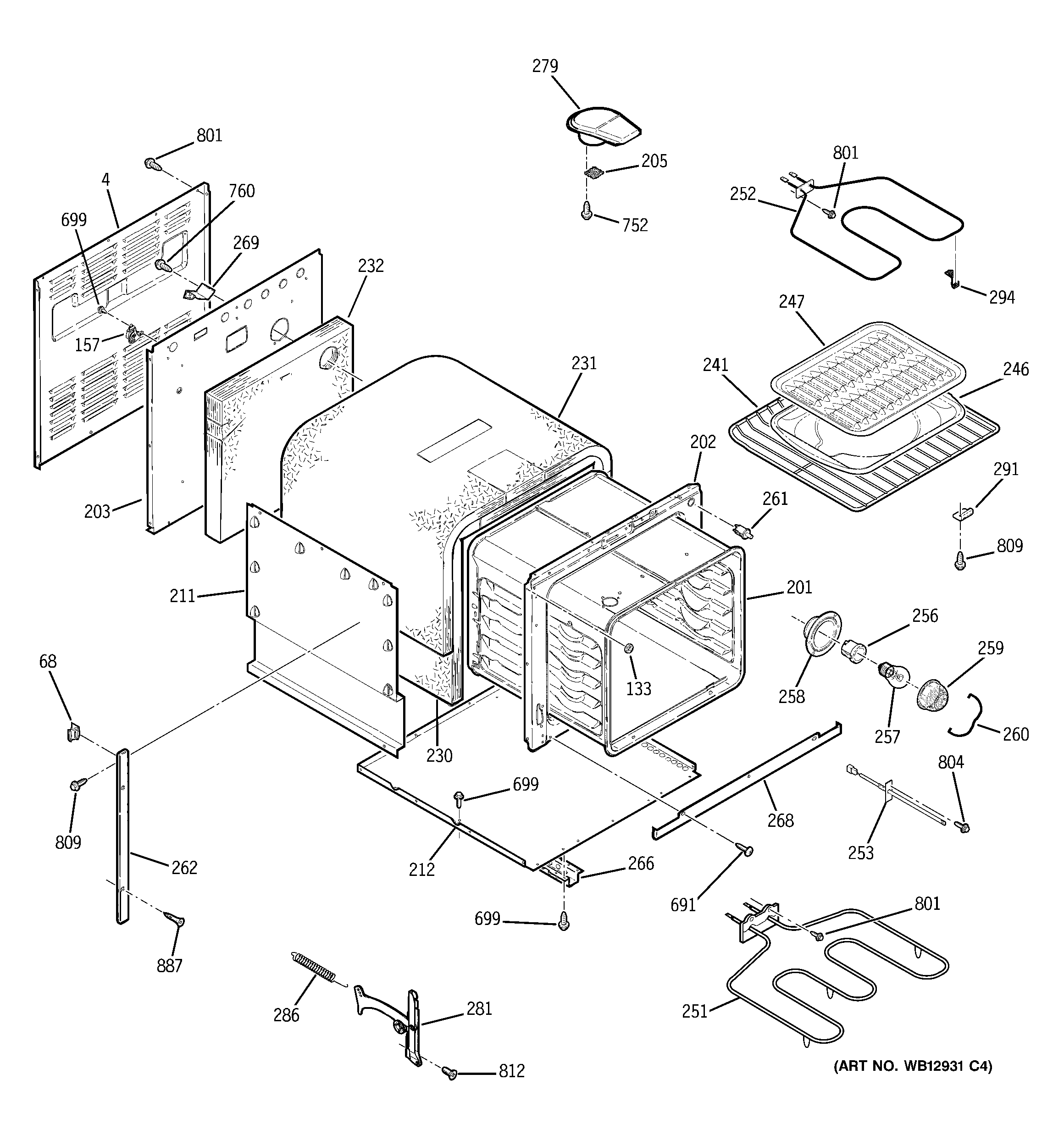 GE JRP20BJ1BB body parts diagram