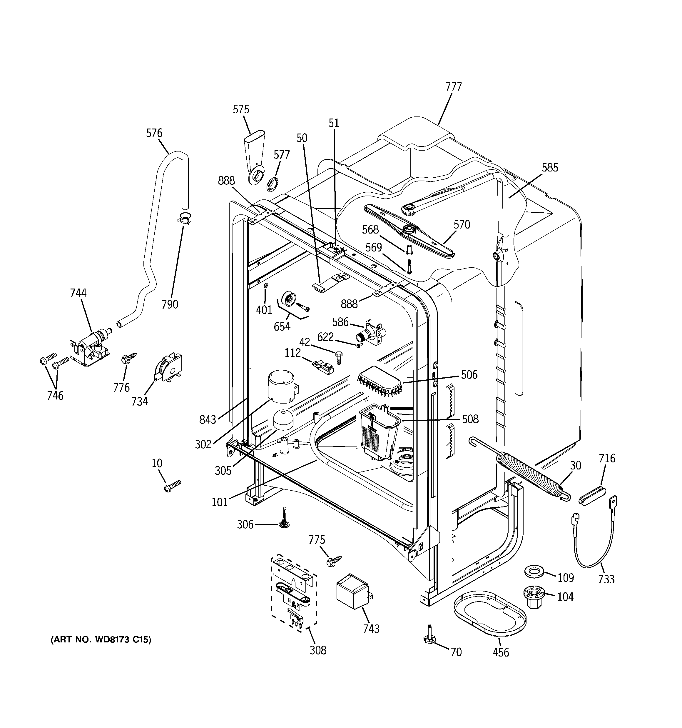 GE VLD4209L15SS body parts diagram