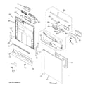 GE GLD6210L15SS escutcheon & door assembly diagram