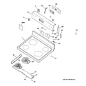 GE JB600WK1WW control panel & cooktop diagram