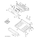 GE JGBP24BEH4CT control panel & cooktop diagram
