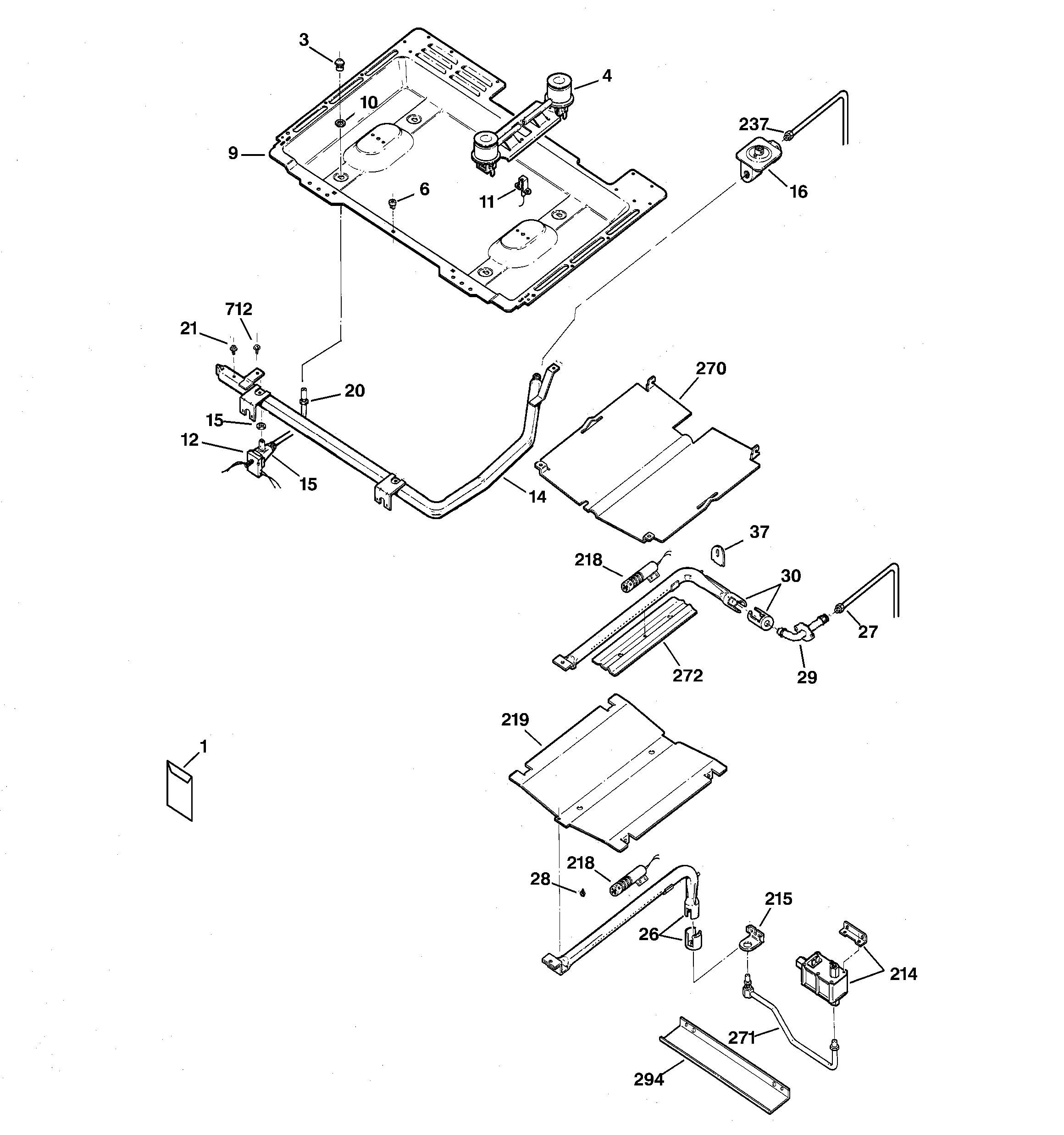 GE JGBP24BEH5CT gas & burner parts diagram