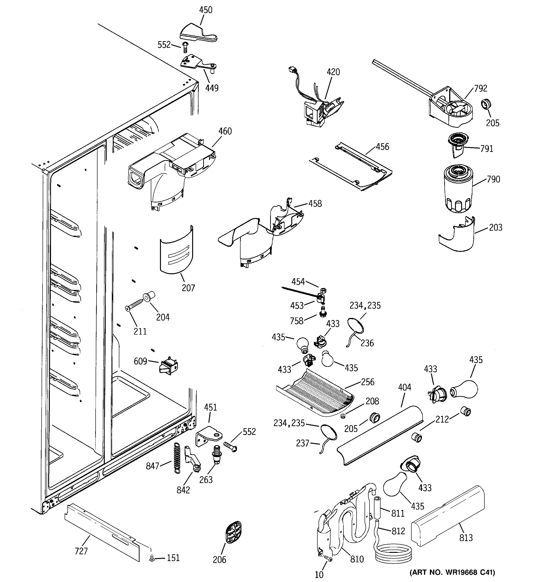 GE GIE21LGTAFKB fresh food section diagram