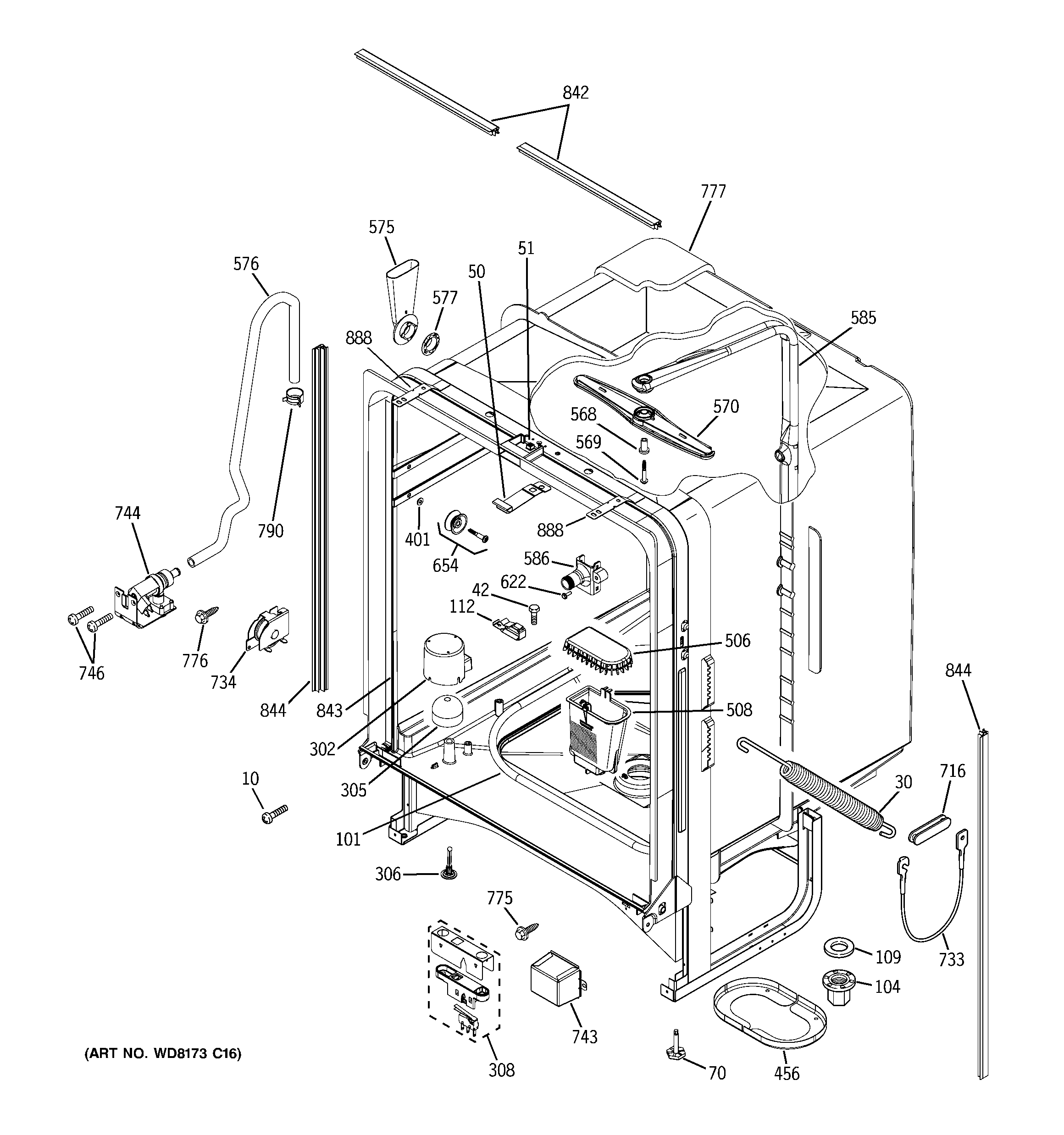 GE GLD6800N00CC body parts diagram