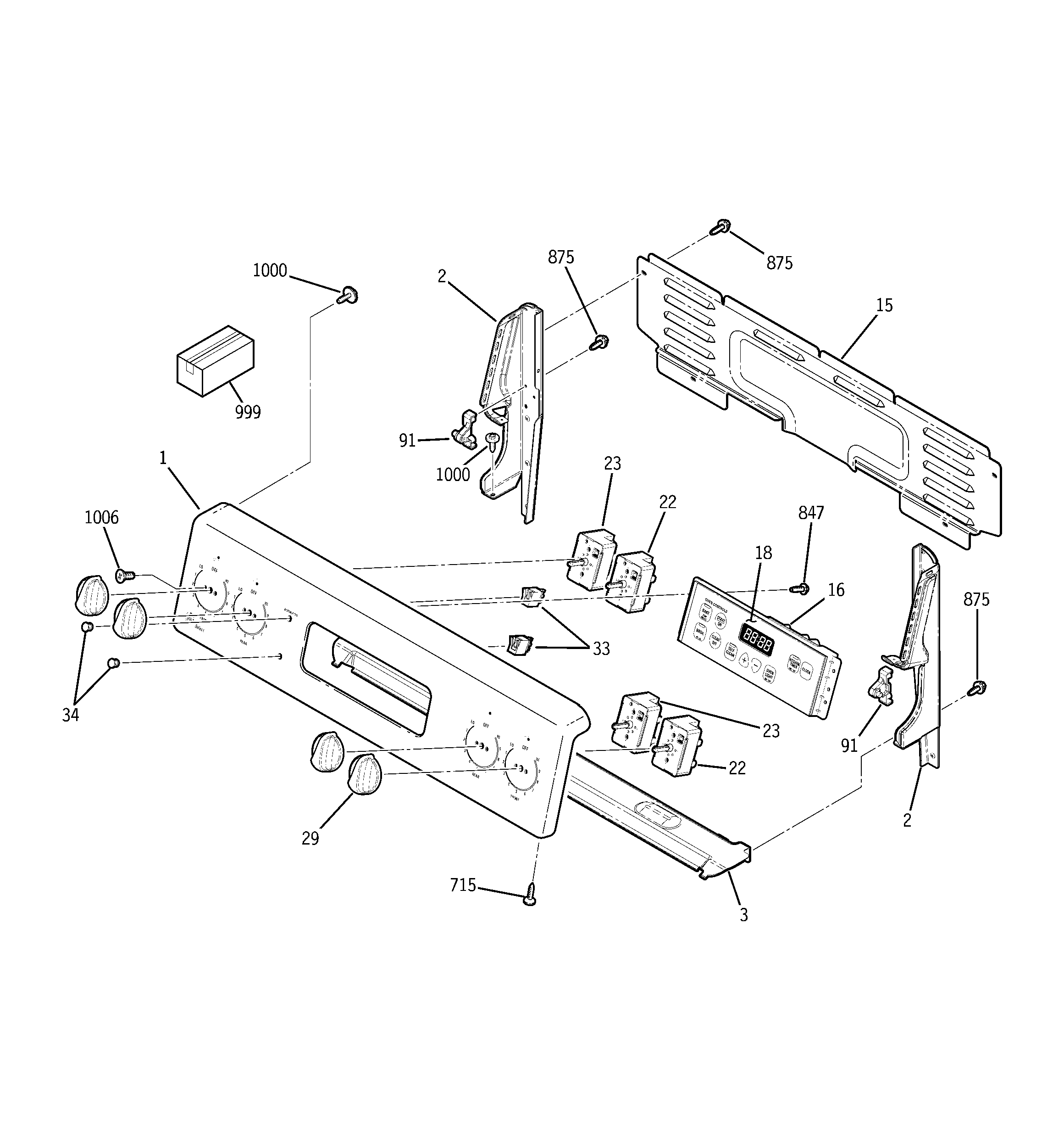 GE JBS55WK4WW control panel diagram