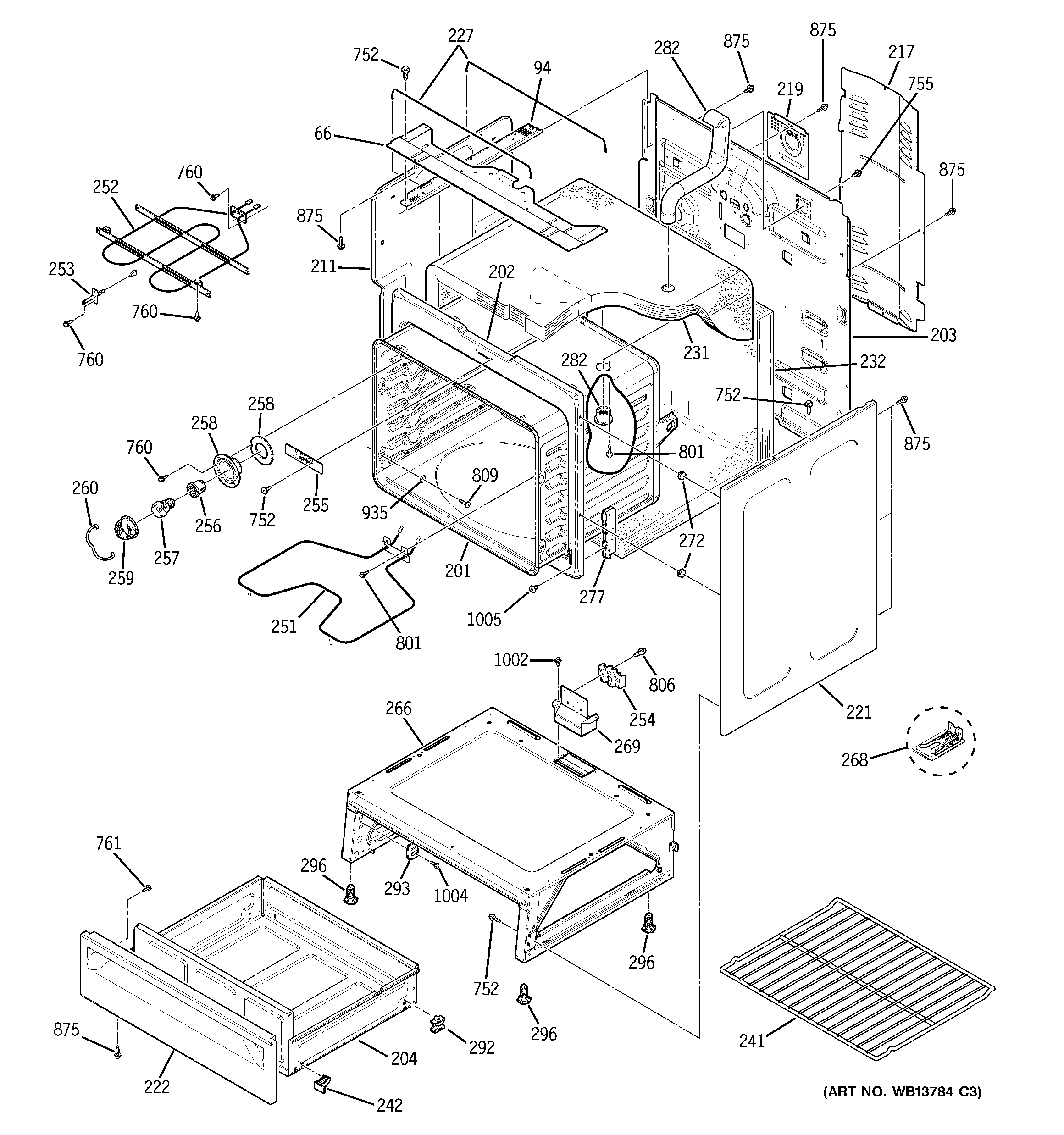 GE JBS55WK4WW body parts diagram