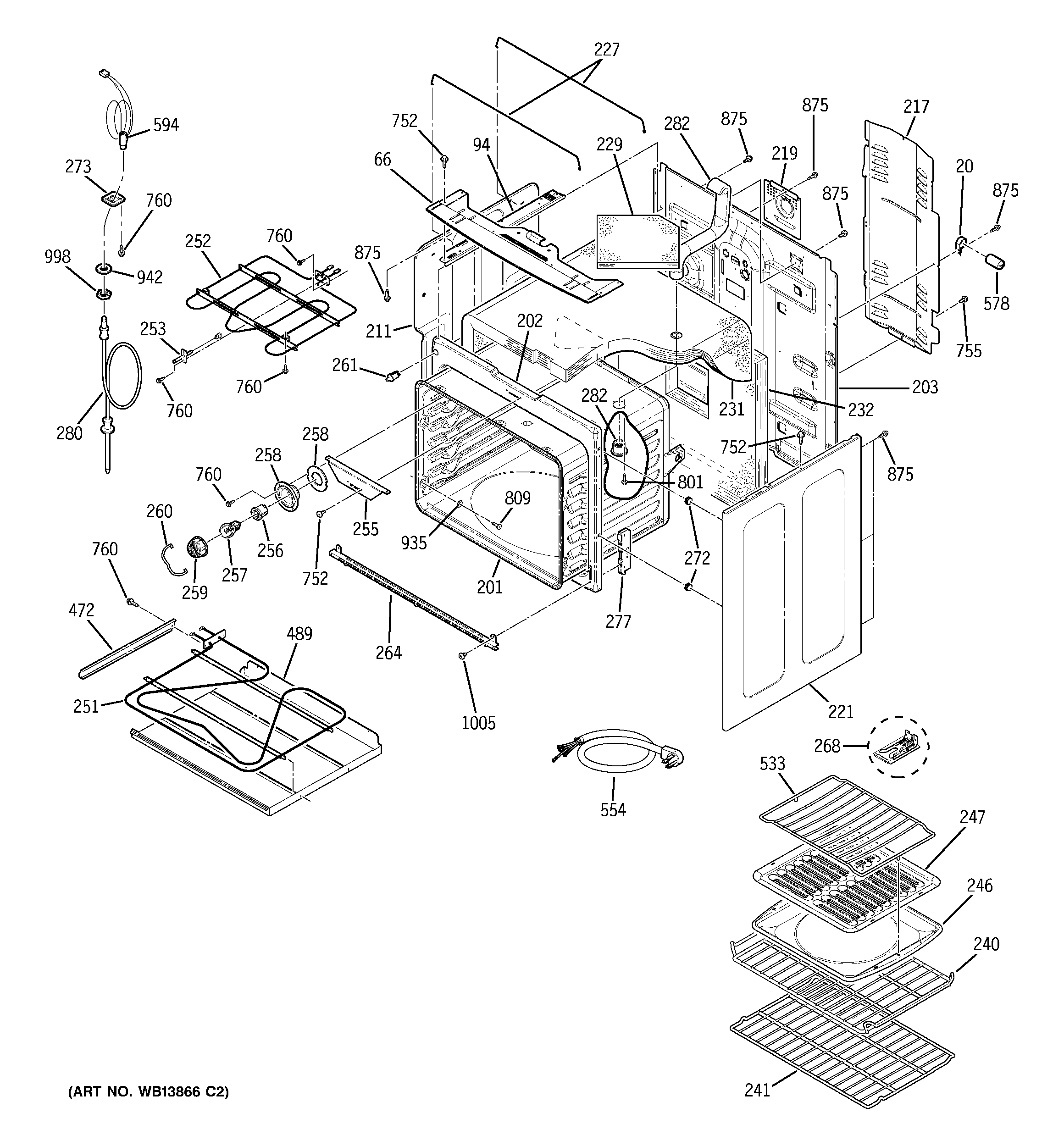 GE JCB910SL1SS body parts diagram