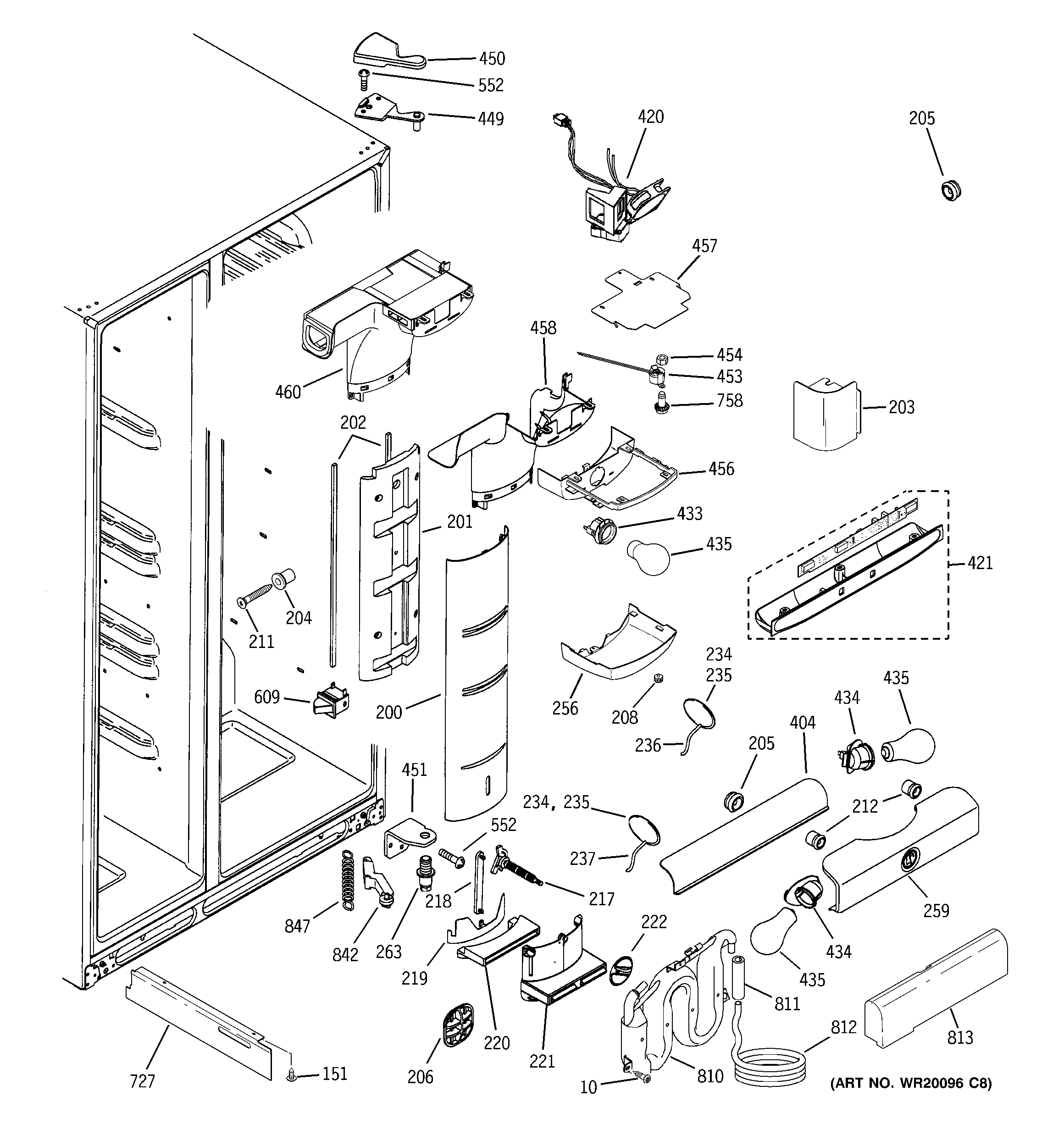 GE GIE21IETBFBB fresh food section diagram
