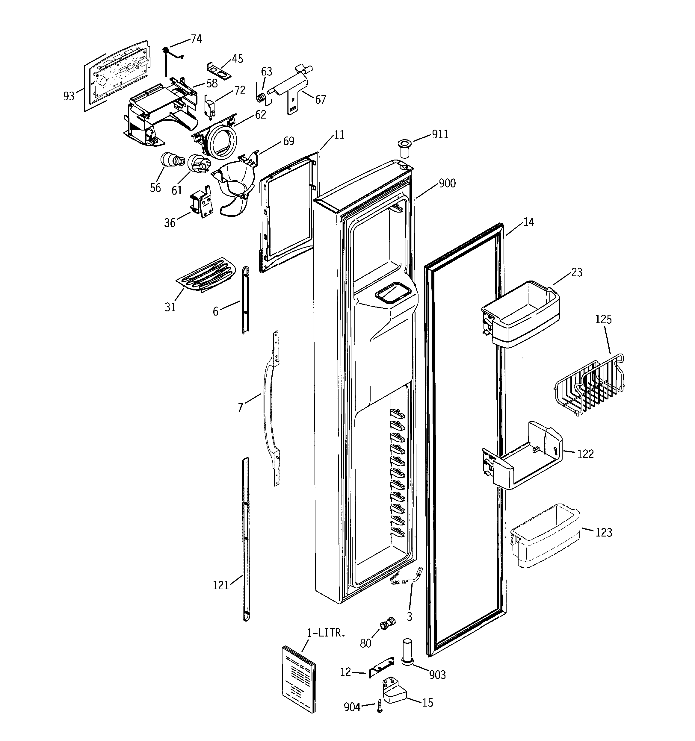 Hotpoint HSK27MGSDCCC freezer door diagram