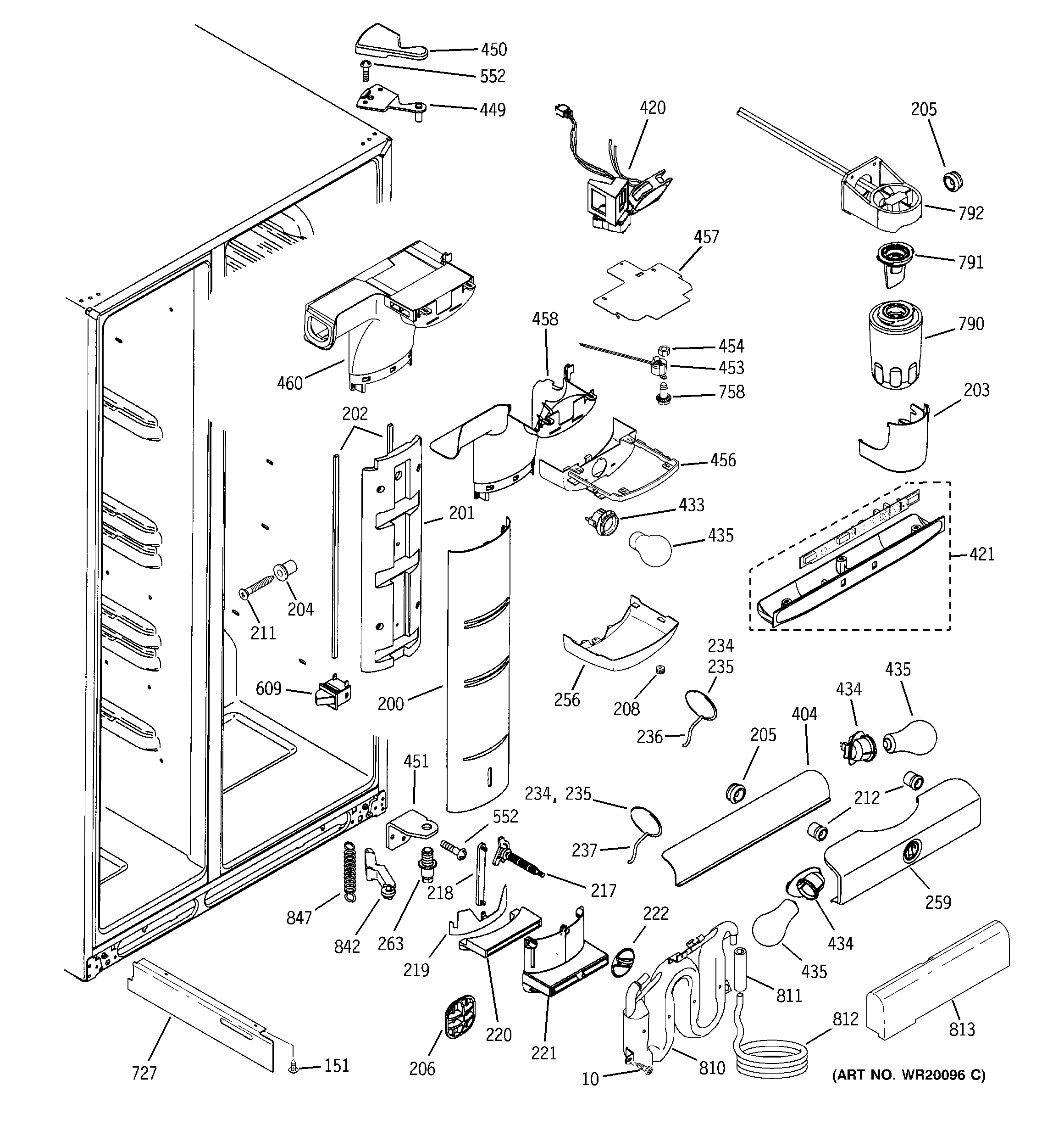 GE PSS26MGTECC fresh food section diagram