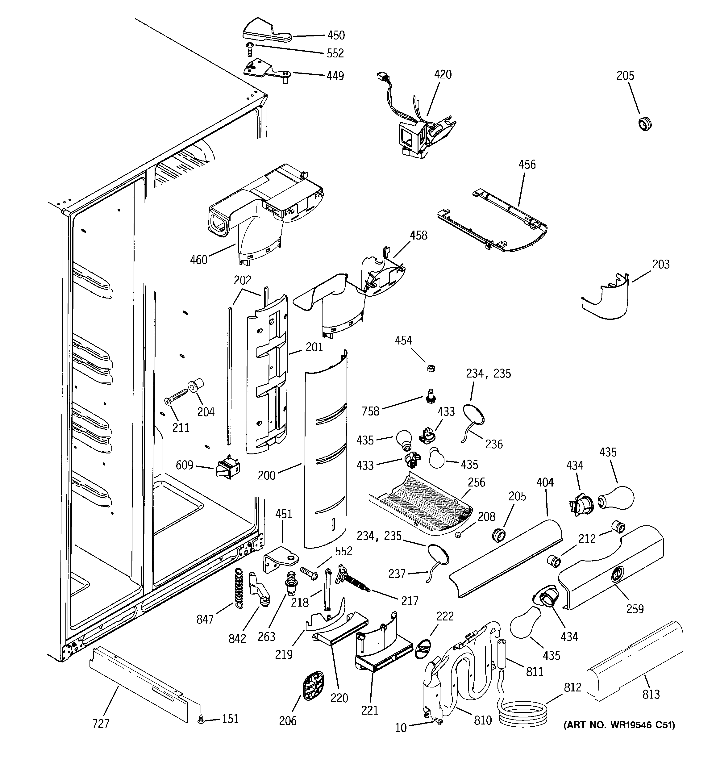 GE GCE21MGTAFSS fresh food section diagram