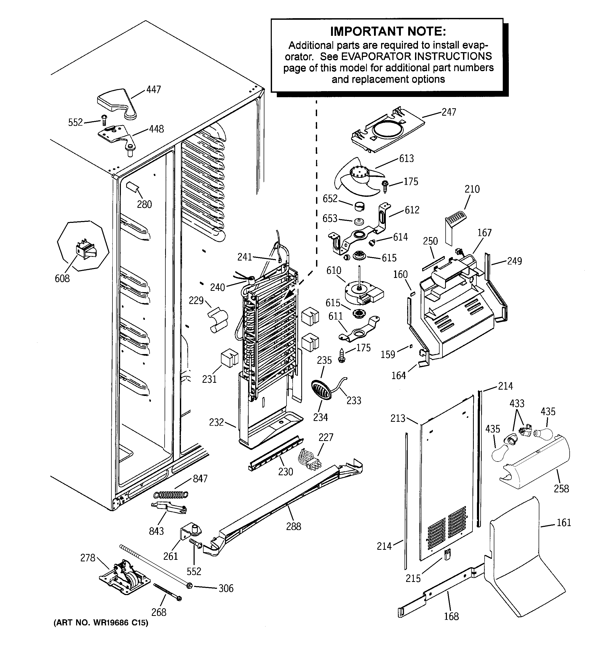 GE GCE21ZGTAFWW freezer section diagram