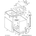 GE WDSR2080DECC cabinet, cover & front panel diagram
