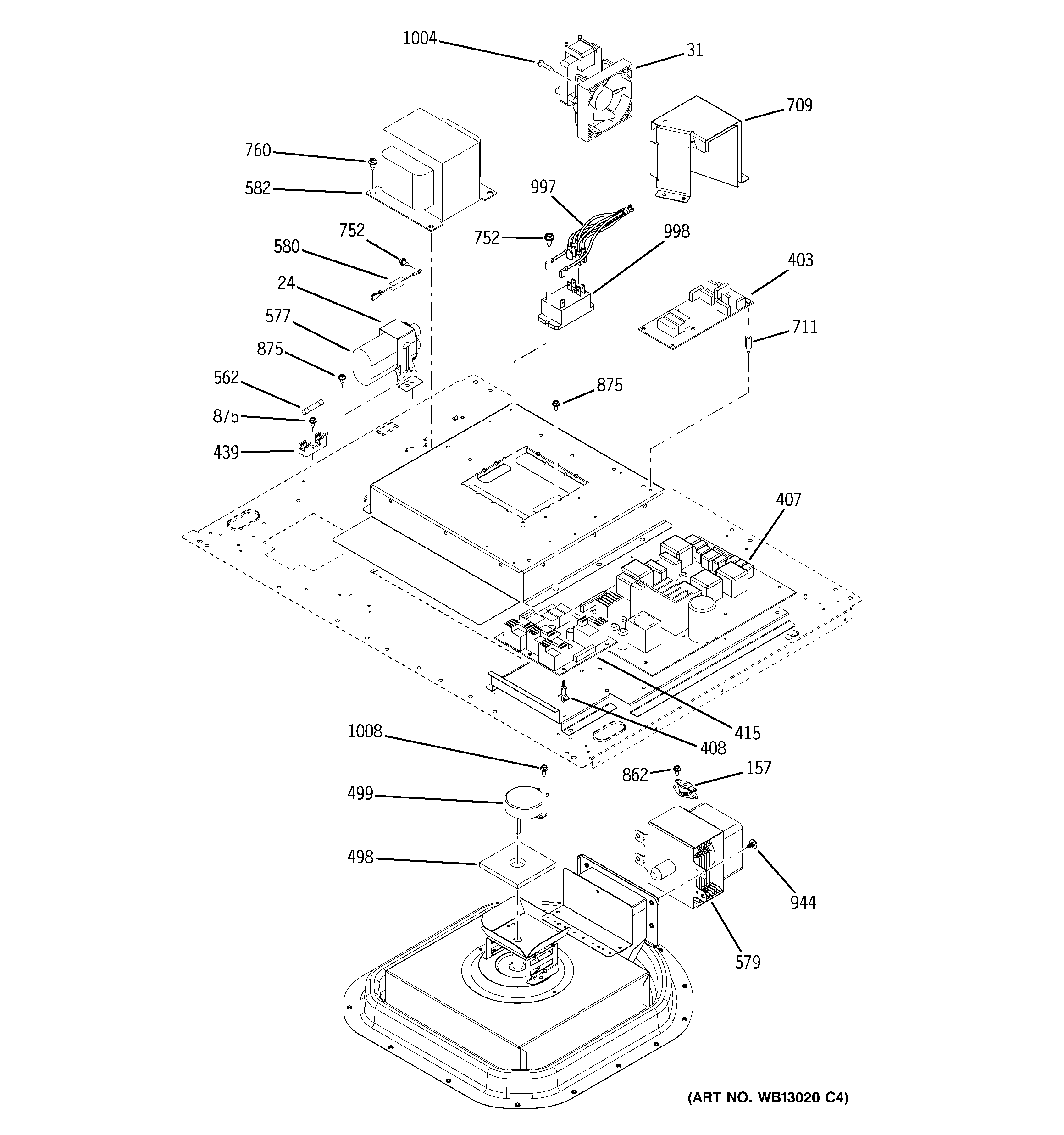 GE JT980SK3SS control section diagram