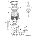 GE WCSR4170G0WW tub, basket & agitator diagram
