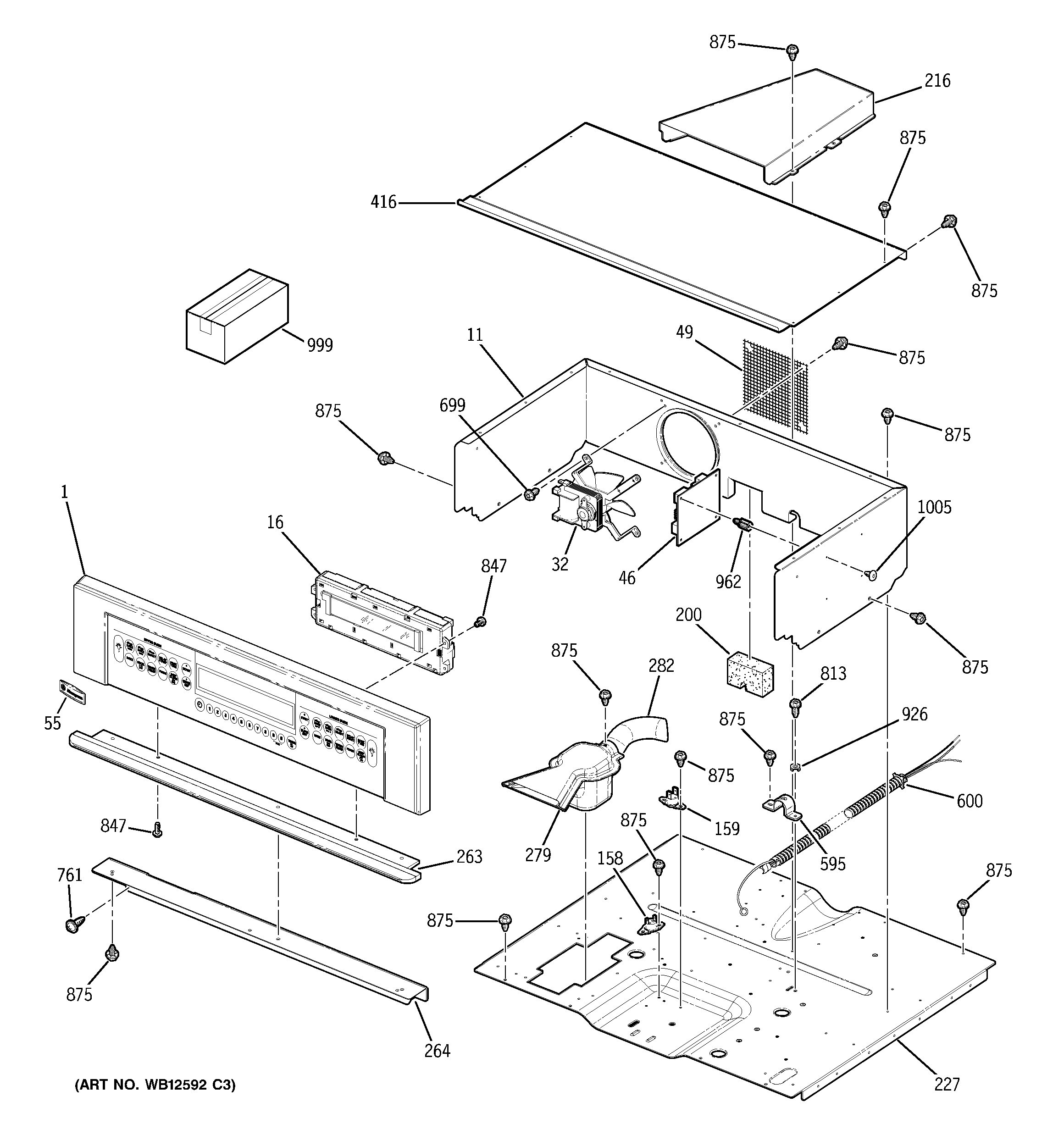 GE ZEK958BF7BB control panel diagram