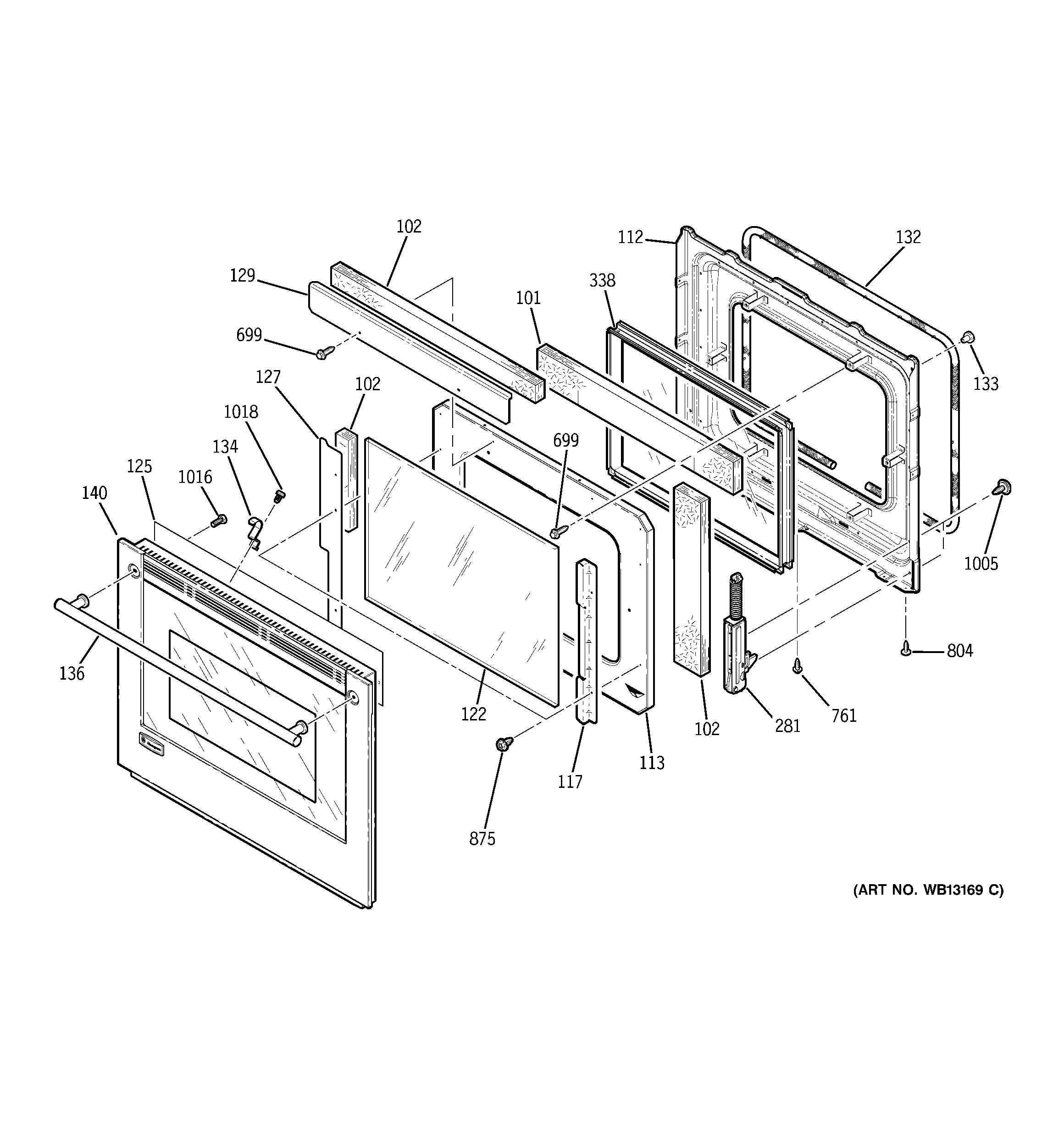GE ZEK958SF5SS door diagram