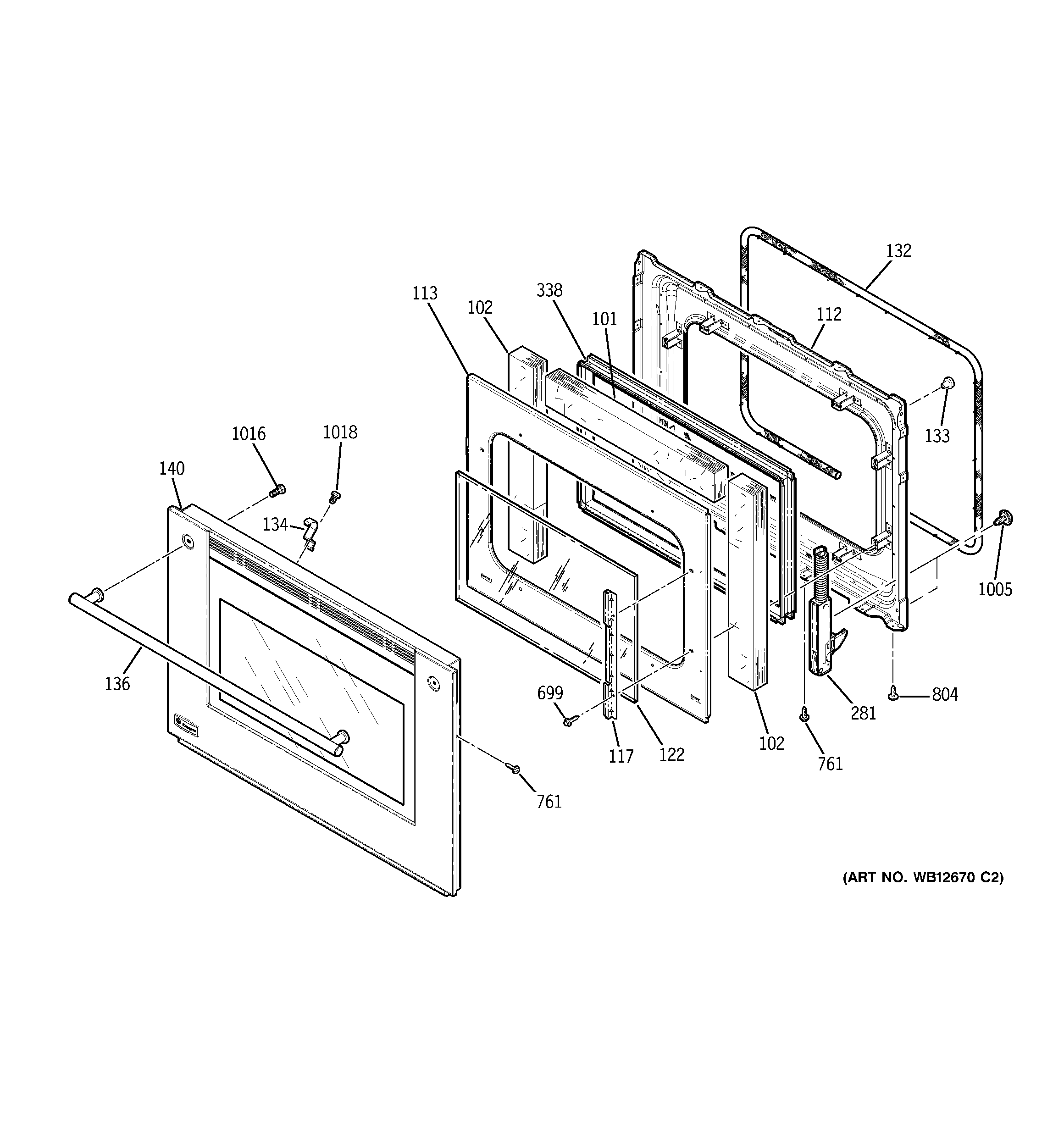 GE ZET938BF6BB door diagram