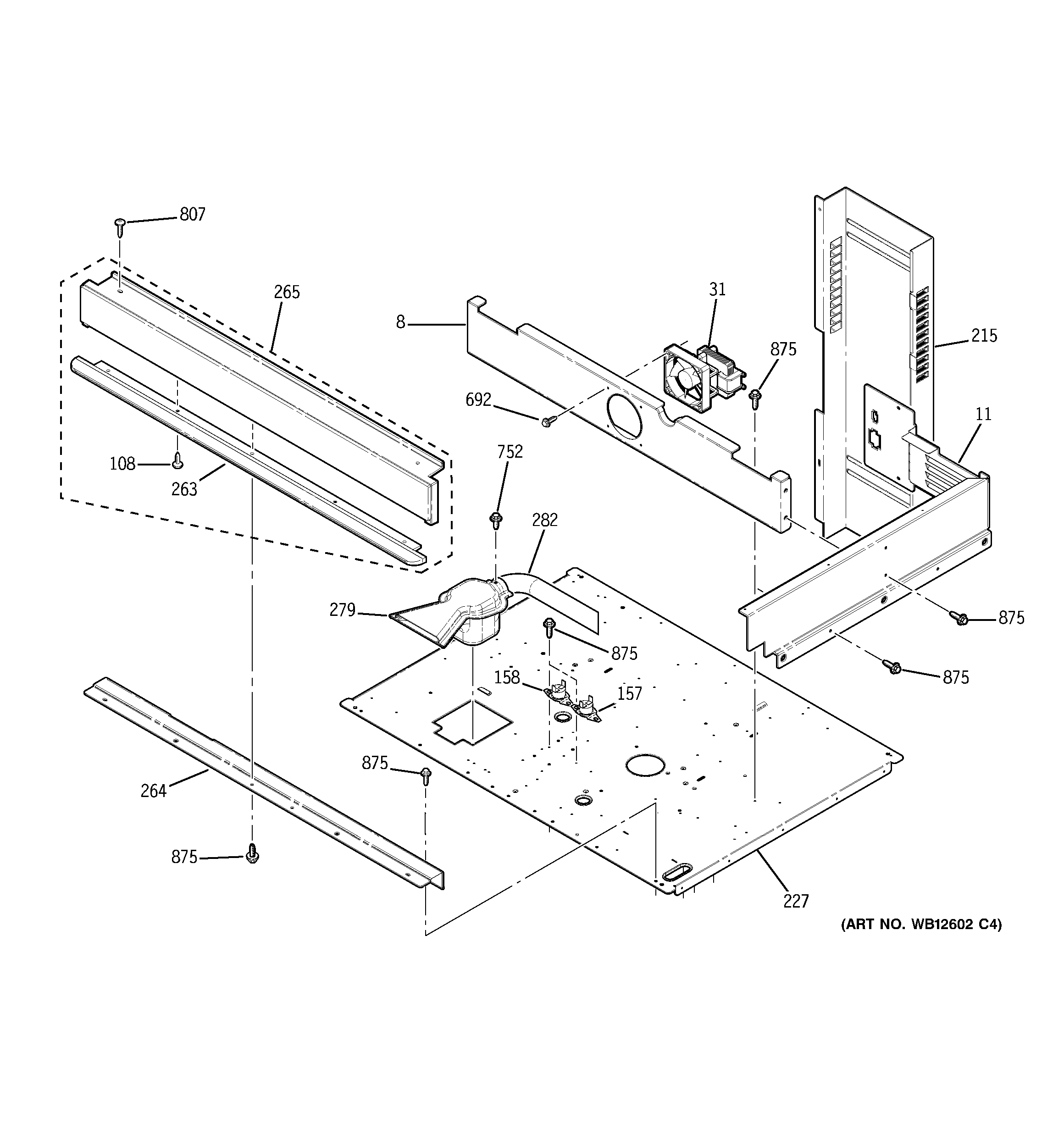 GE ZET958SF4SS center spacer diagram