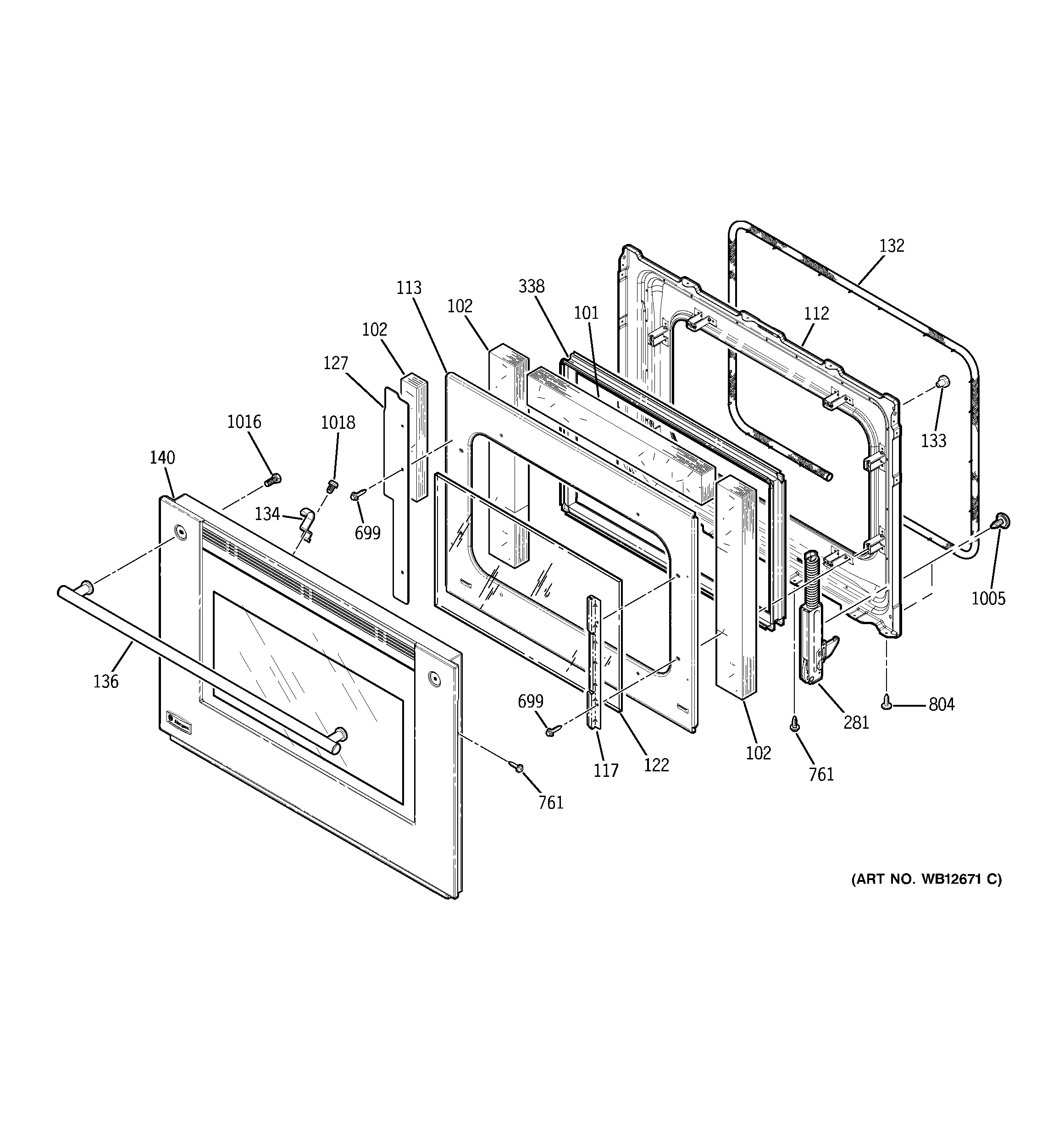 GE ZET958SF4SS door diagram