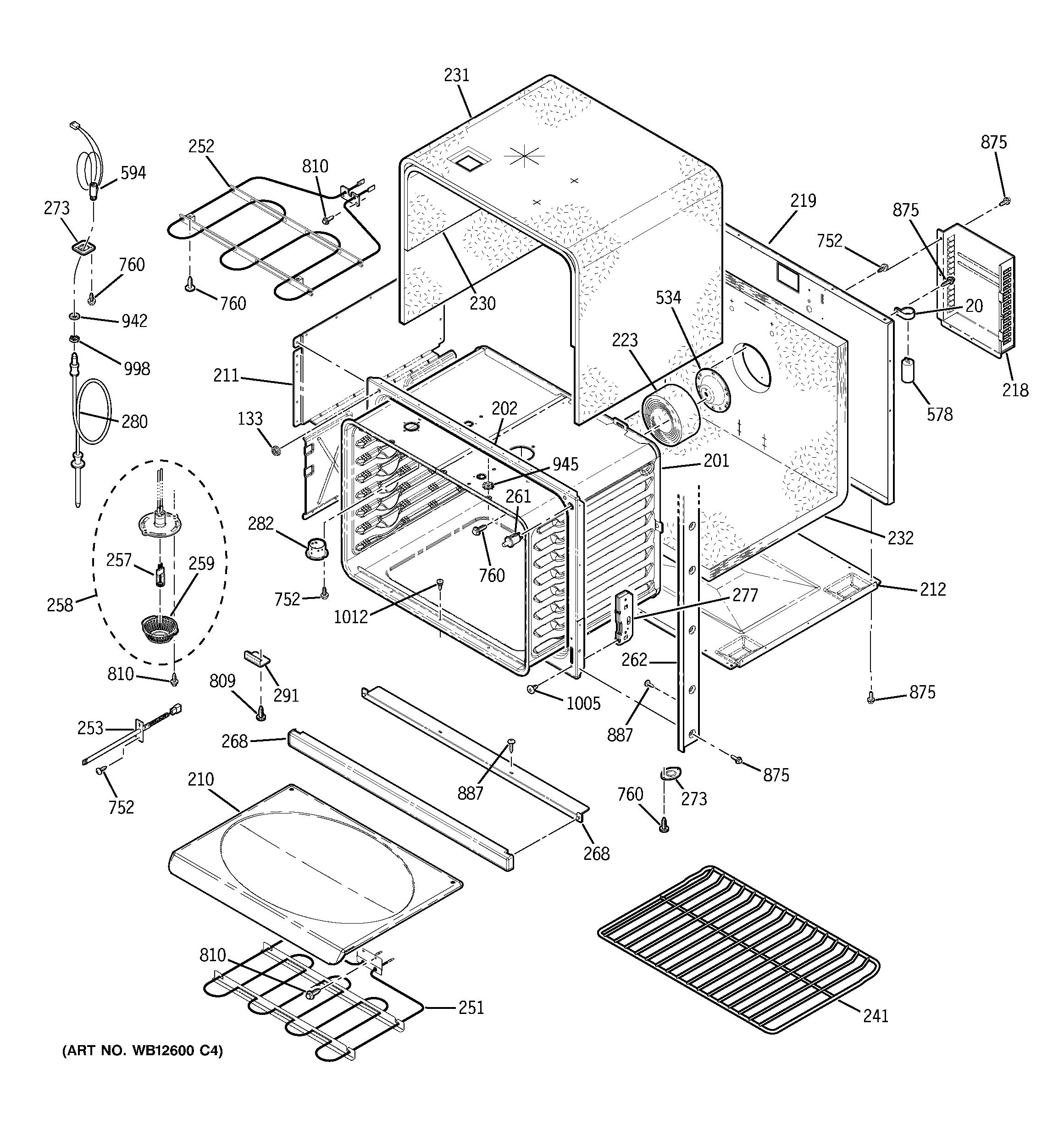 GE ZET958SF7SS lower oven diagram