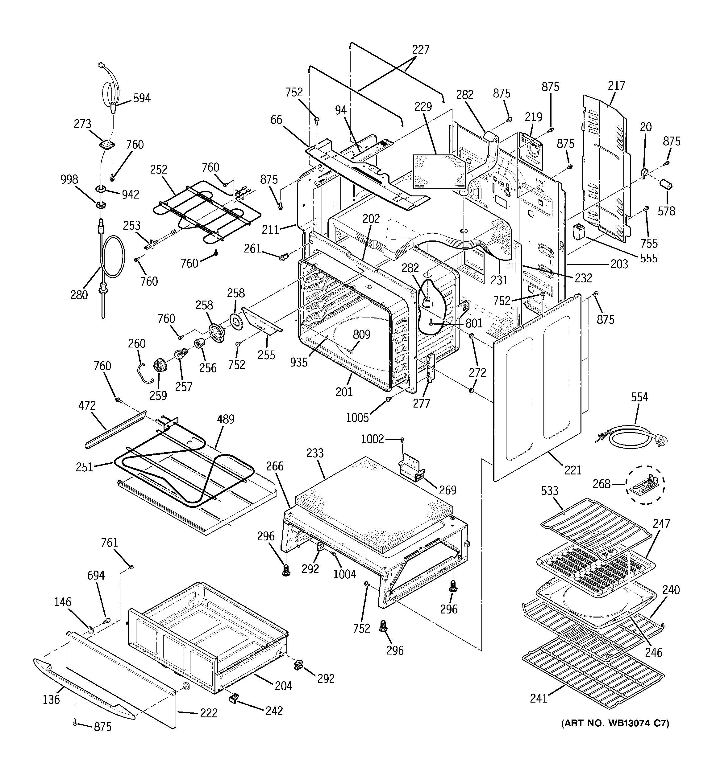 GE JCB909SK1SS body parts diagram