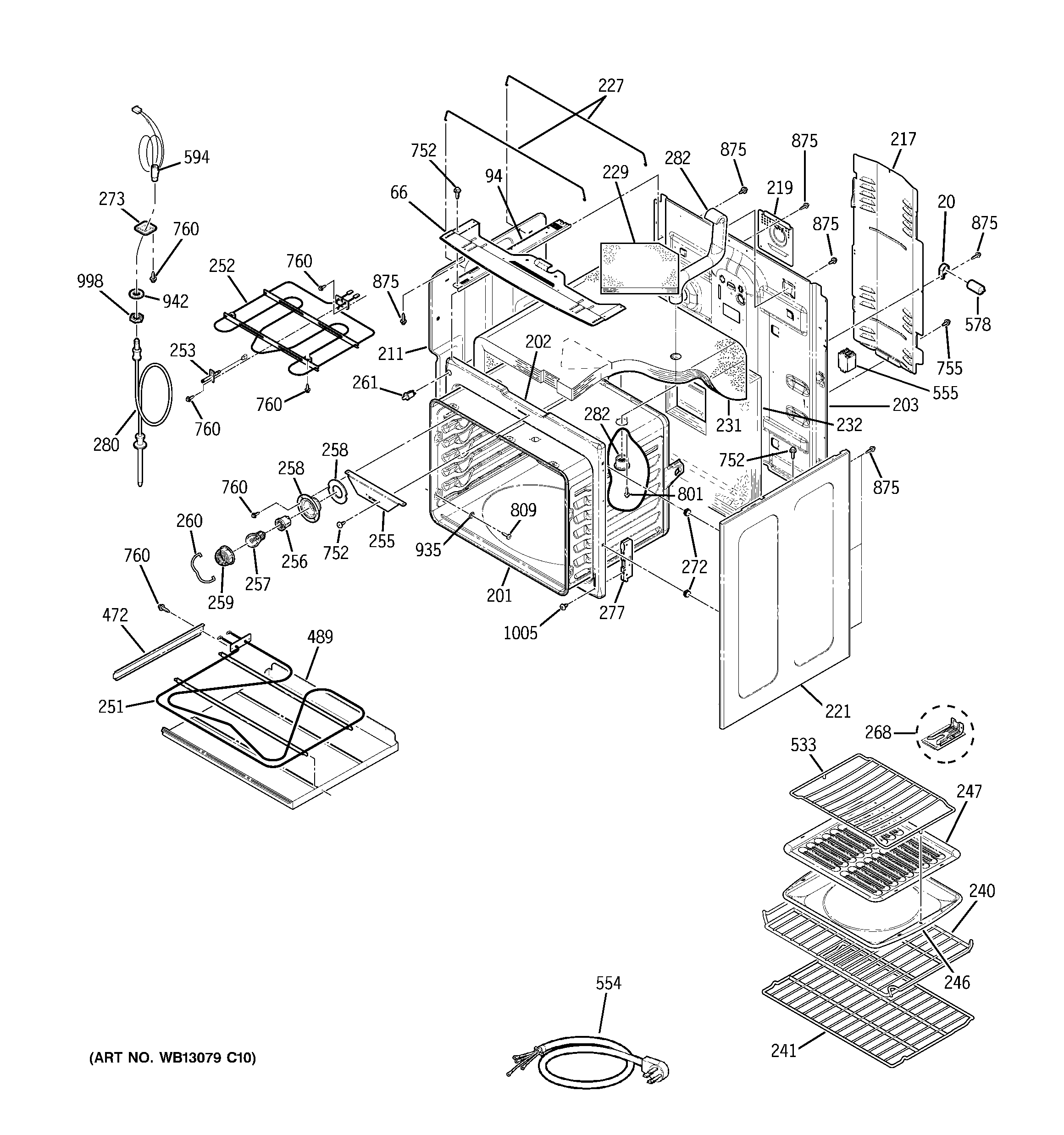 GE JCB968TK1WW body parts diagram