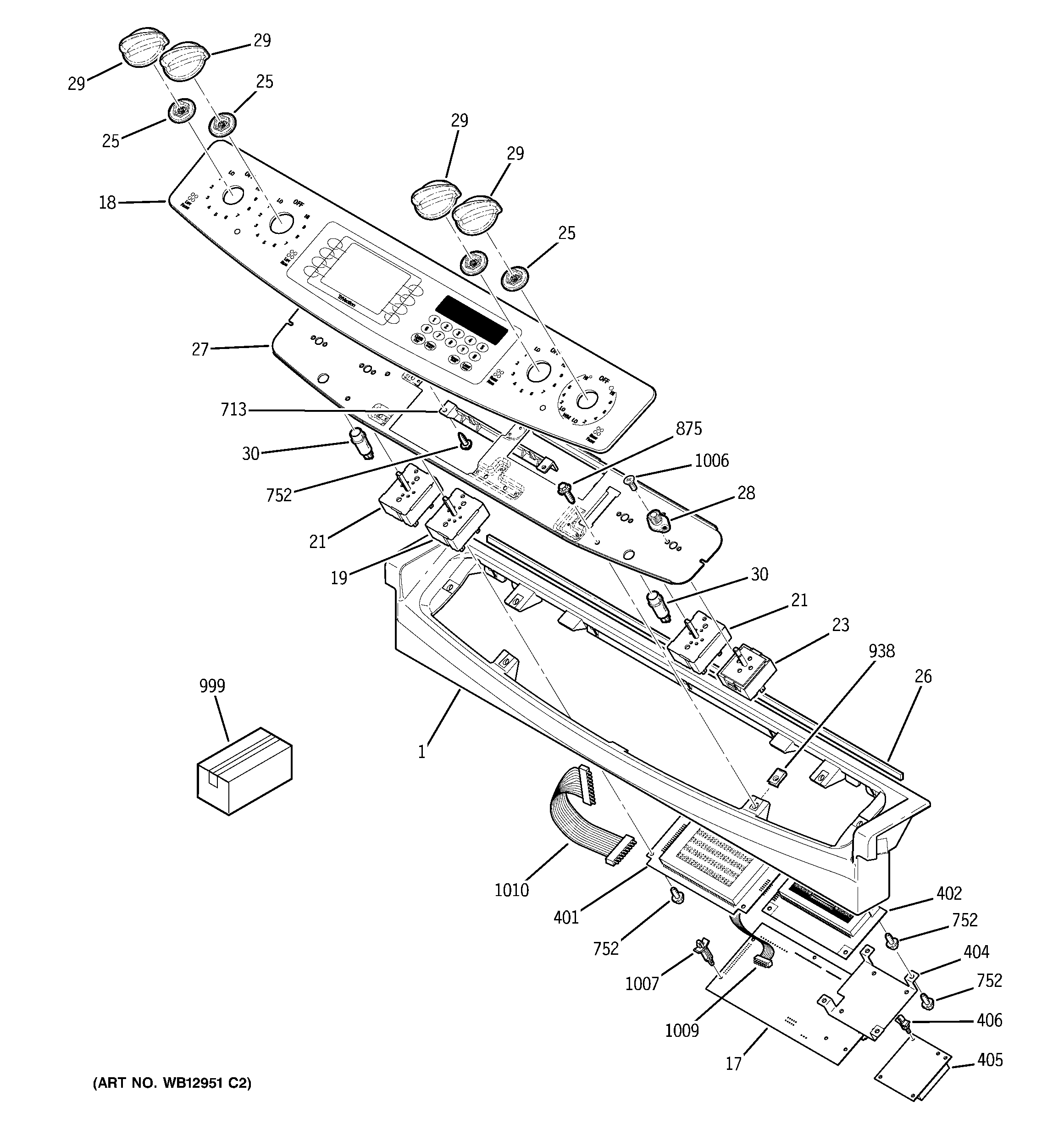 GE JS998TK1WW control panel diagram