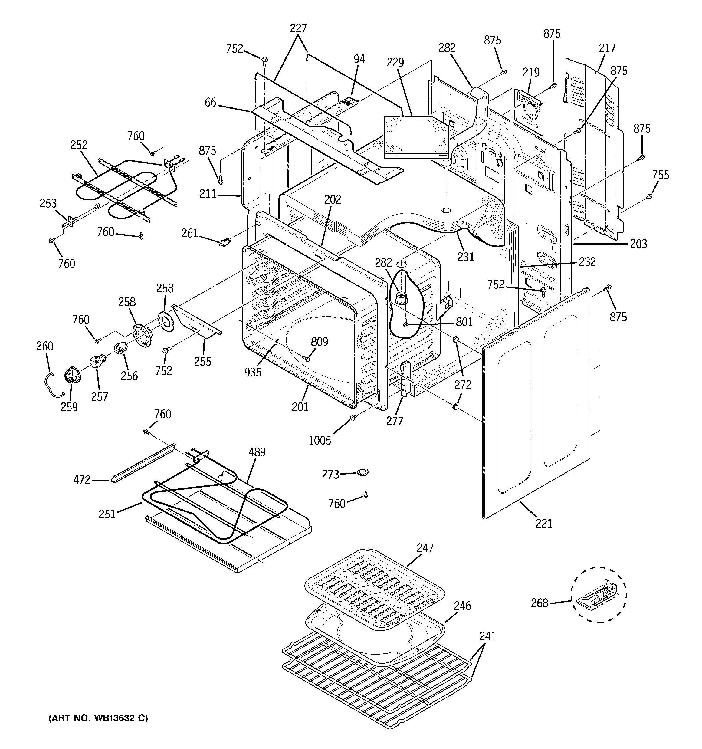 GE JBP84SK1SS body parts diagram