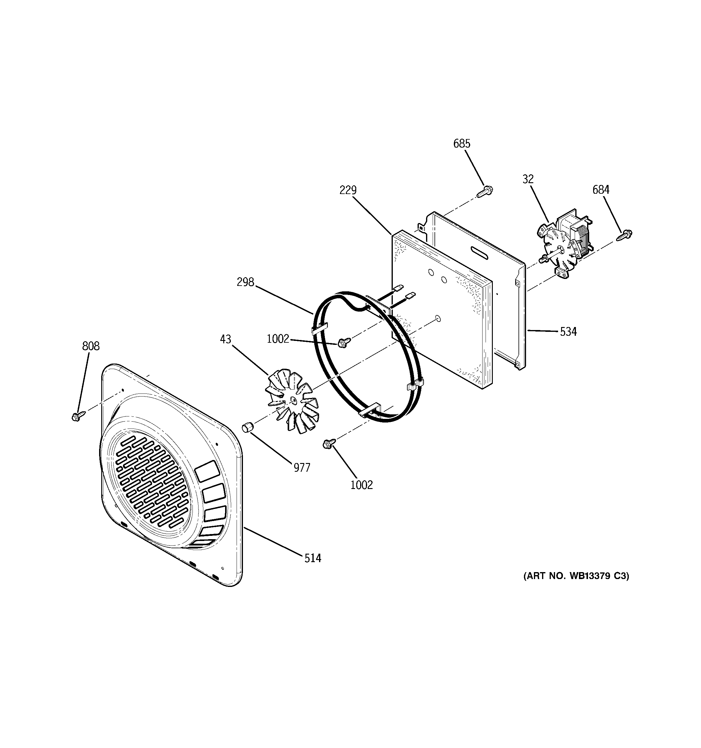 GE JBP84SK1SS convection fan diagram