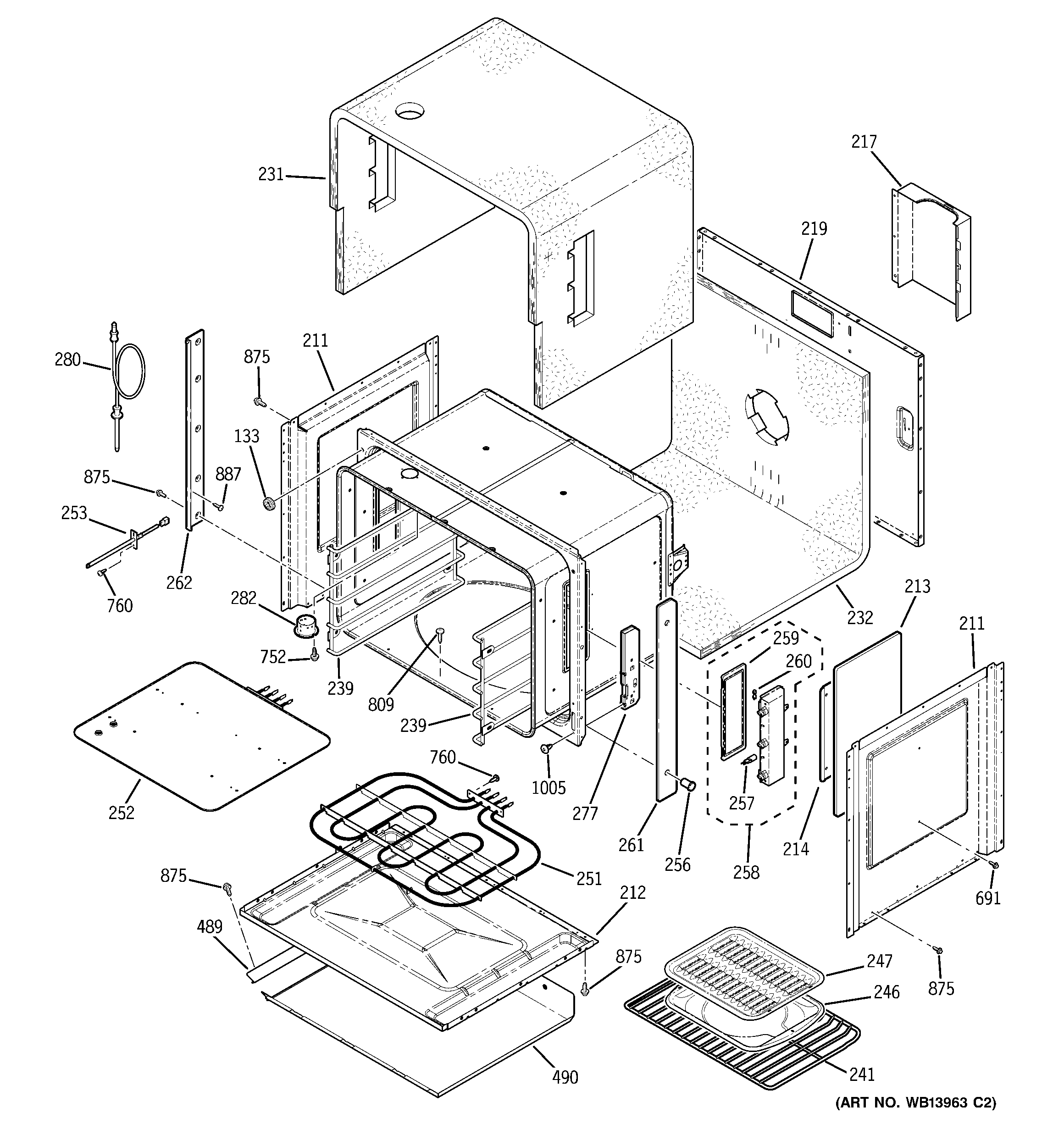GE ZET2SL1SS upper oven diagram
