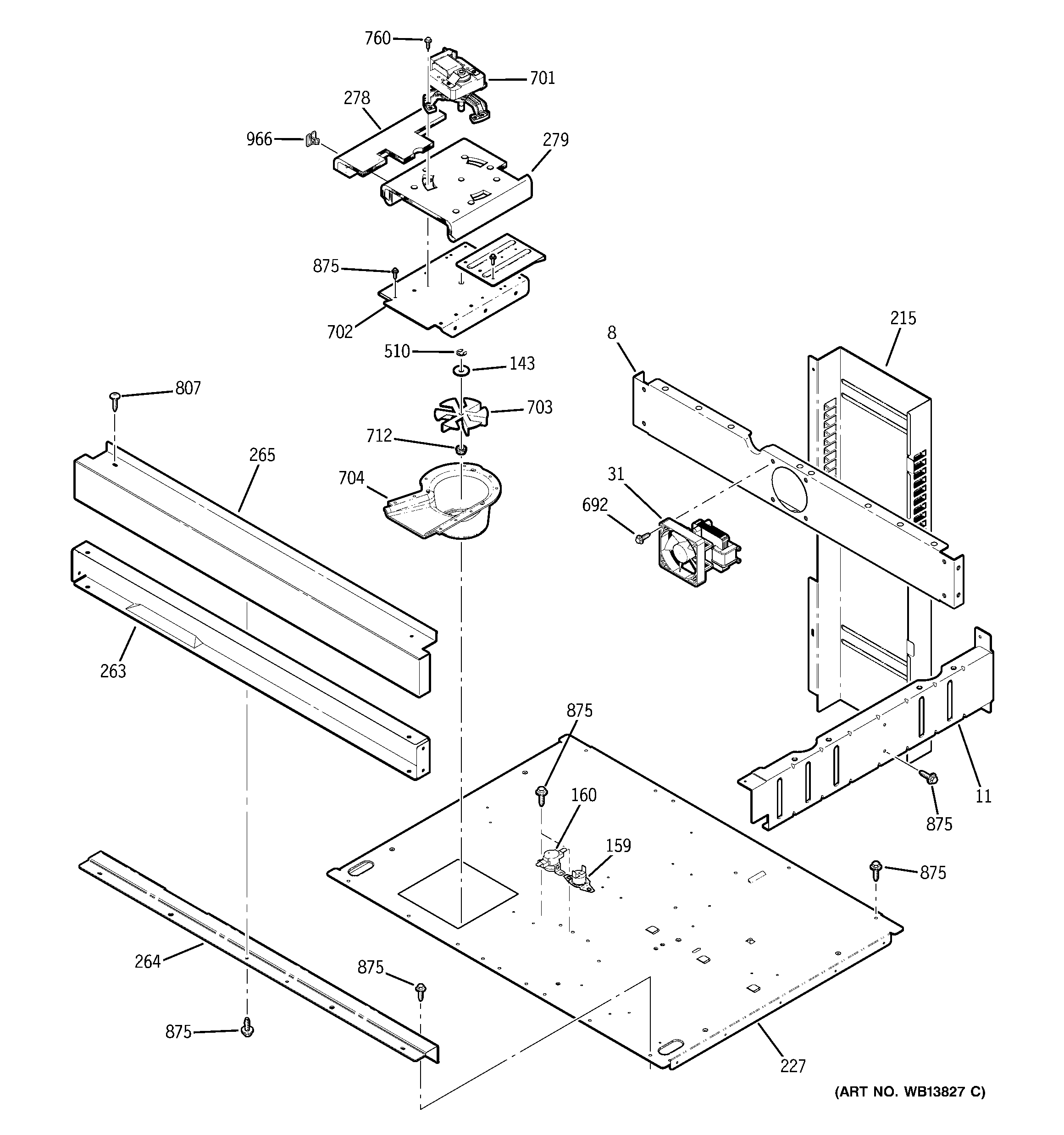 GE ZET2SL1SS center spacer diagram