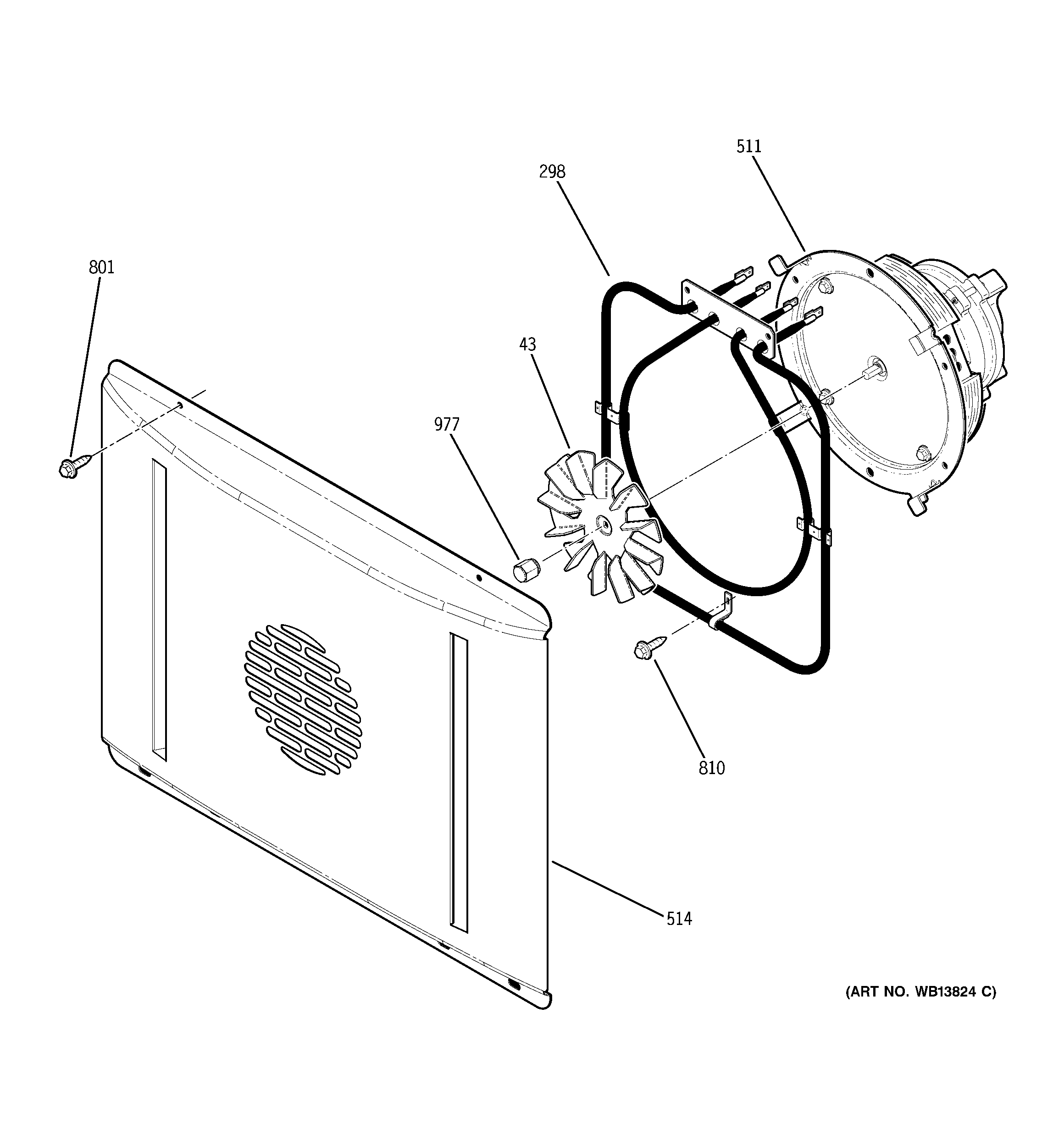 GE ZET2SL1SS convection fan diagram