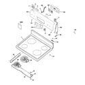 GE ECBS68WJ2WW control panel & cooktop diagram