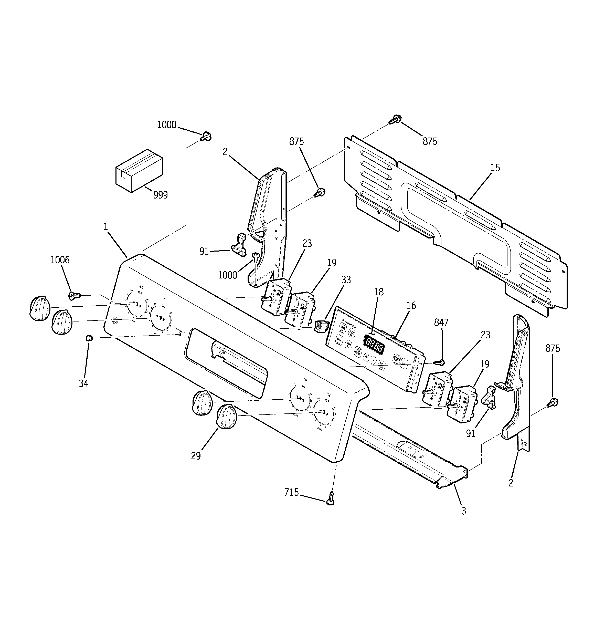 GE JBP24EK2BB control panel diagram