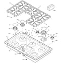 GE JGP975WEK1WW control panel & cooktop diagram
