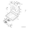 GE ECBS68WJ3WW control panel & cooktop diagram