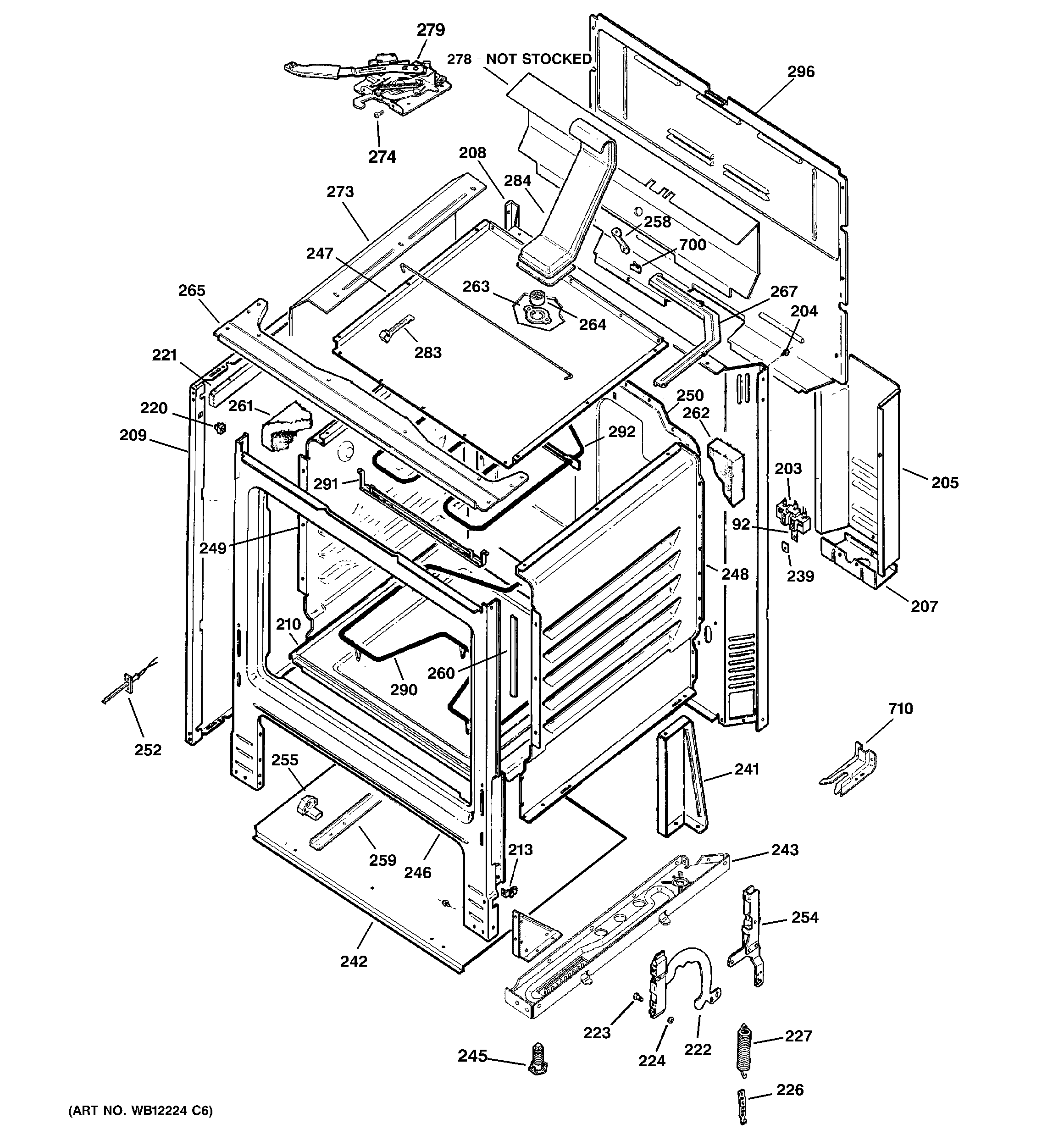 GE JBP60BH3WH body parts diagram