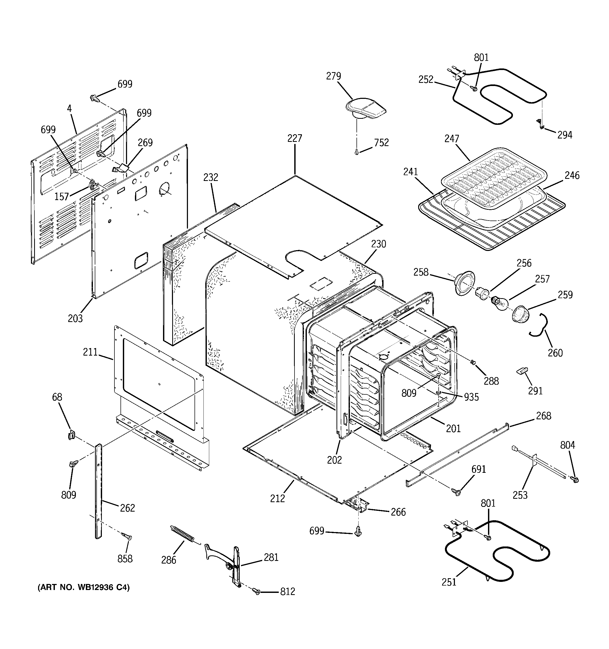 GE JRS06SK1SS body parts diagram