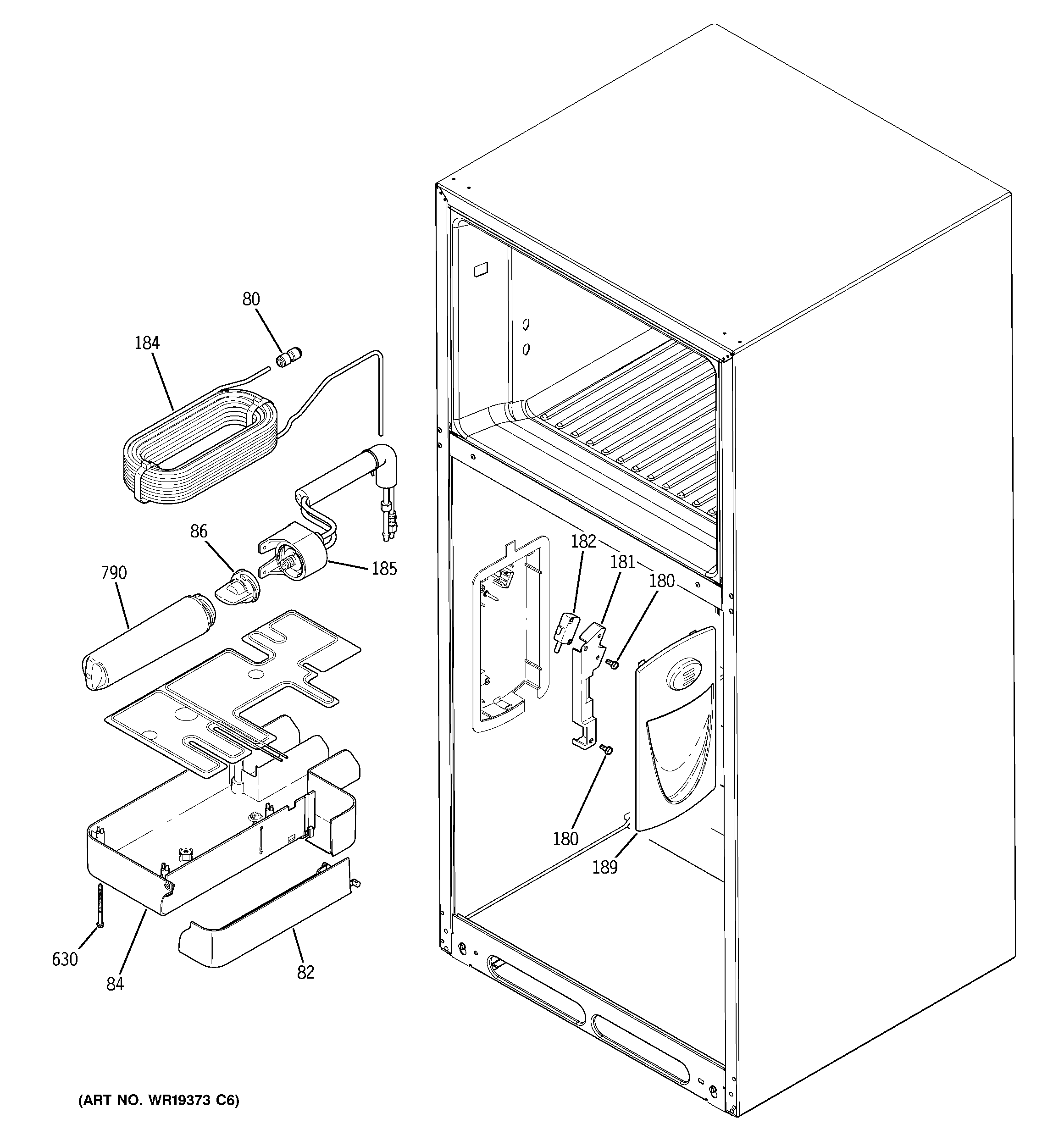 GE PTS25LHSARBB water filtration & dispenser diagram