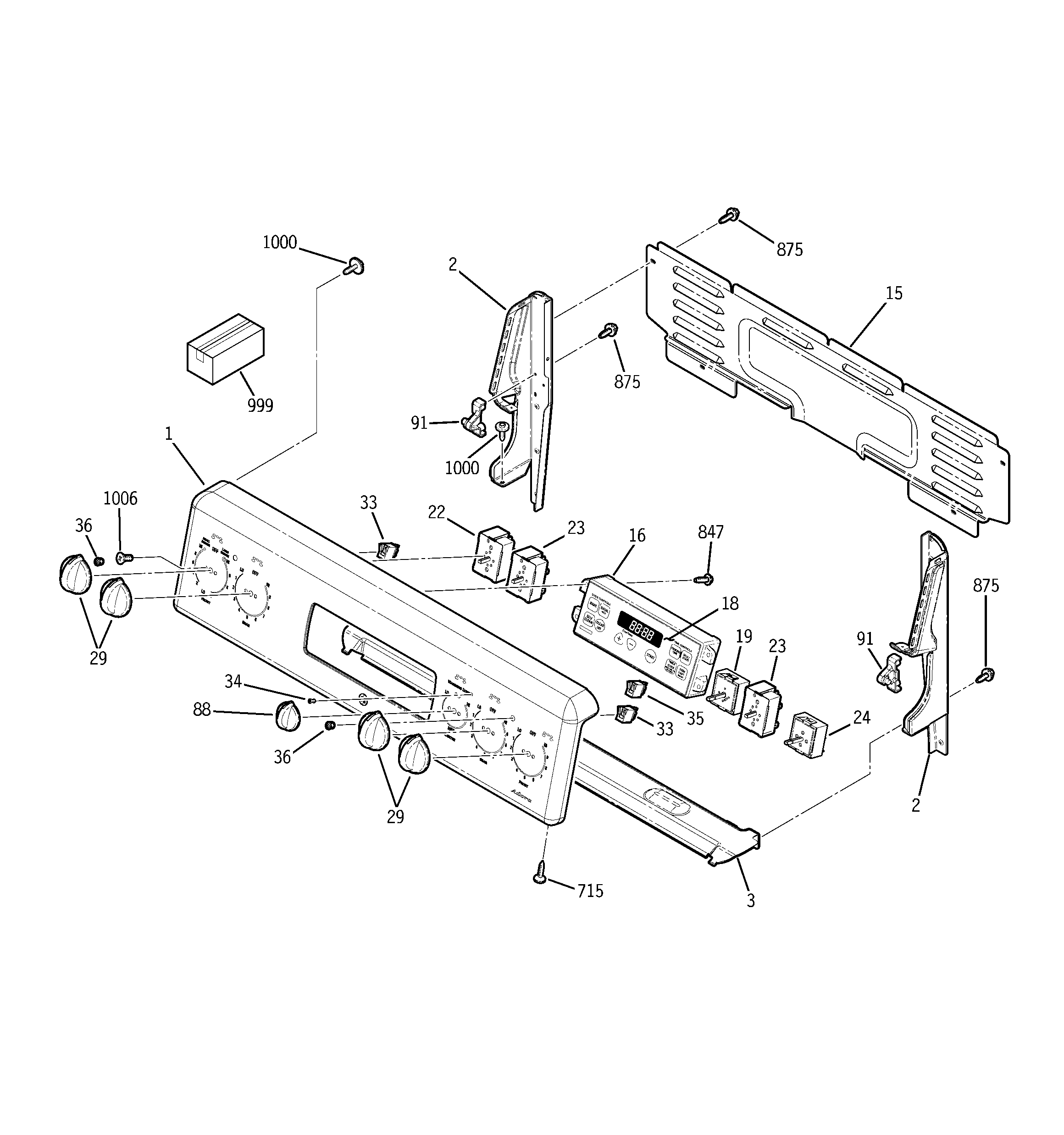 GE JB710SK5SS control panel diagram