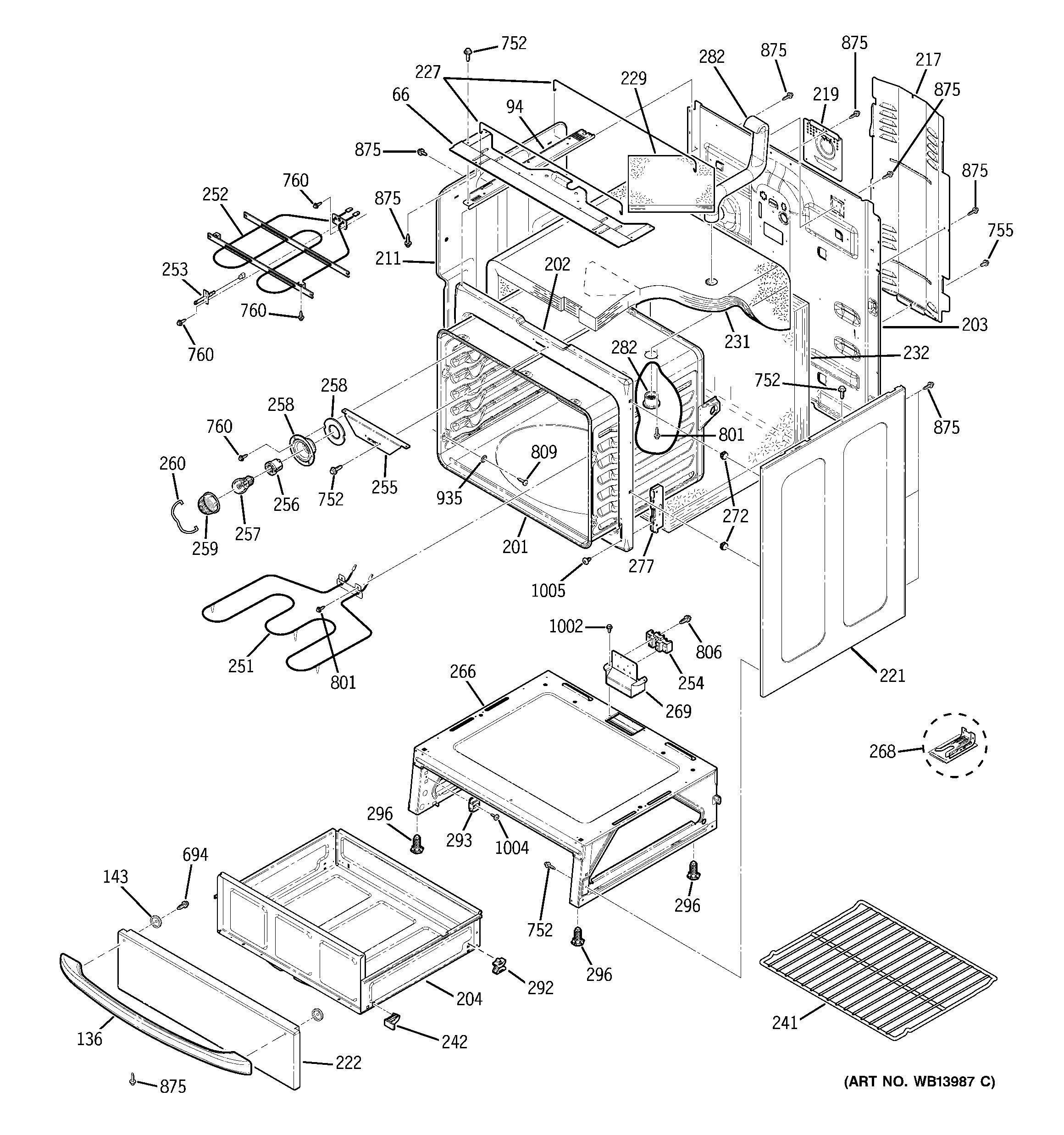 GE JB710SK5SS body parts diagram