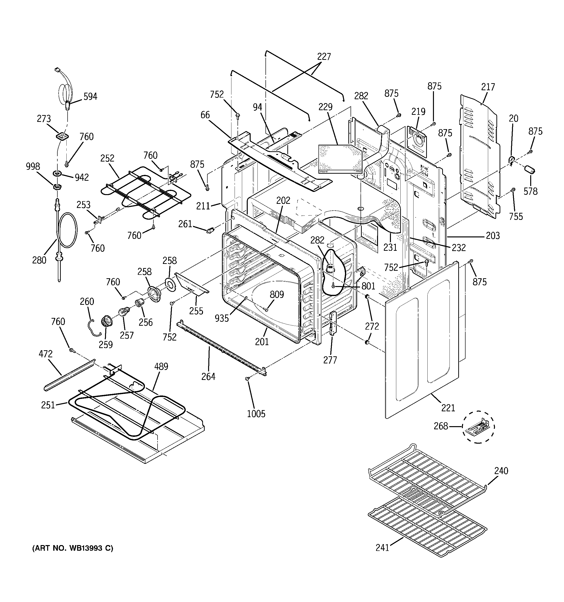 GE JB910SL3SS body parts diagram