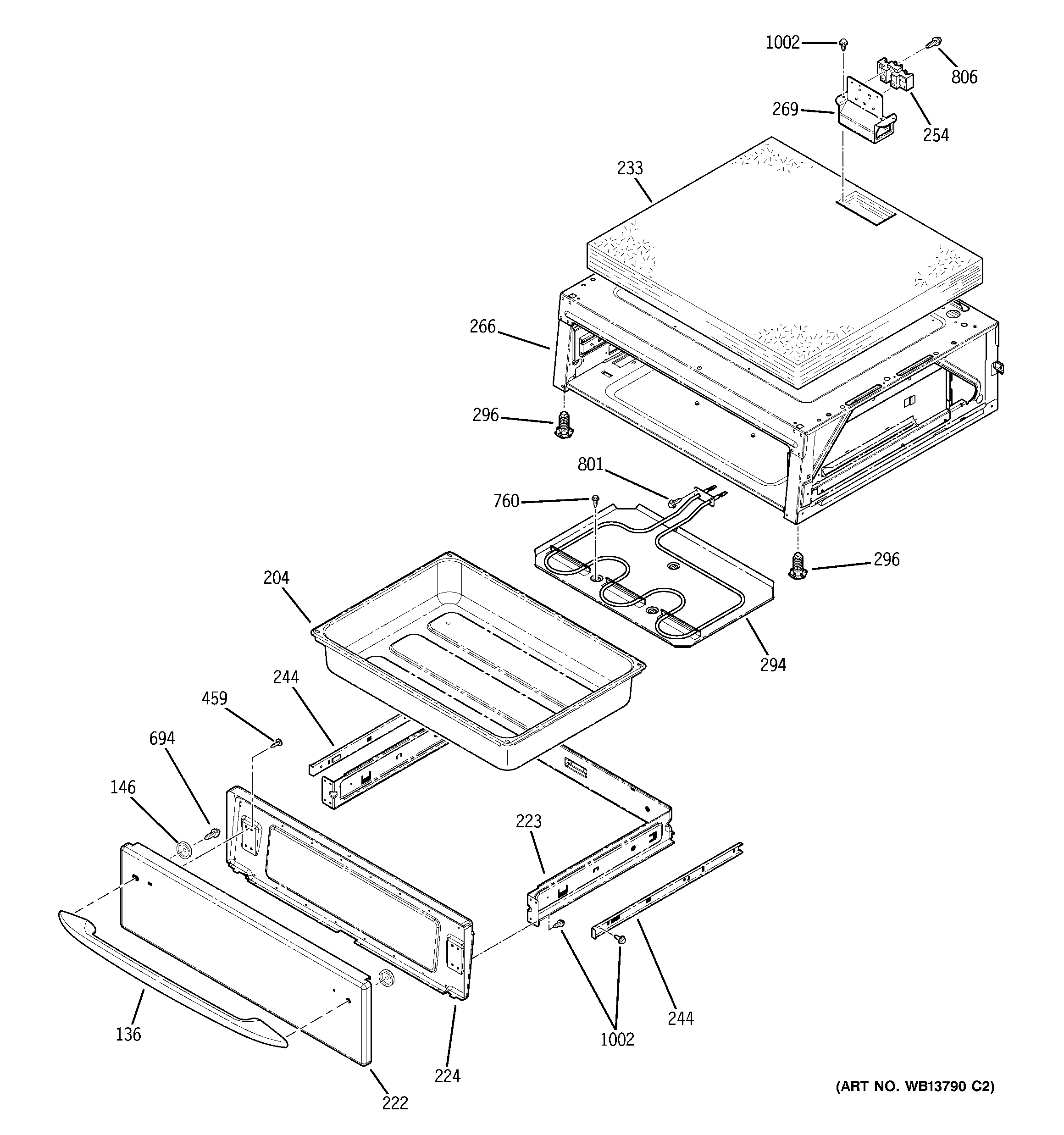 GE JB910SL3SS warming drawer diagram