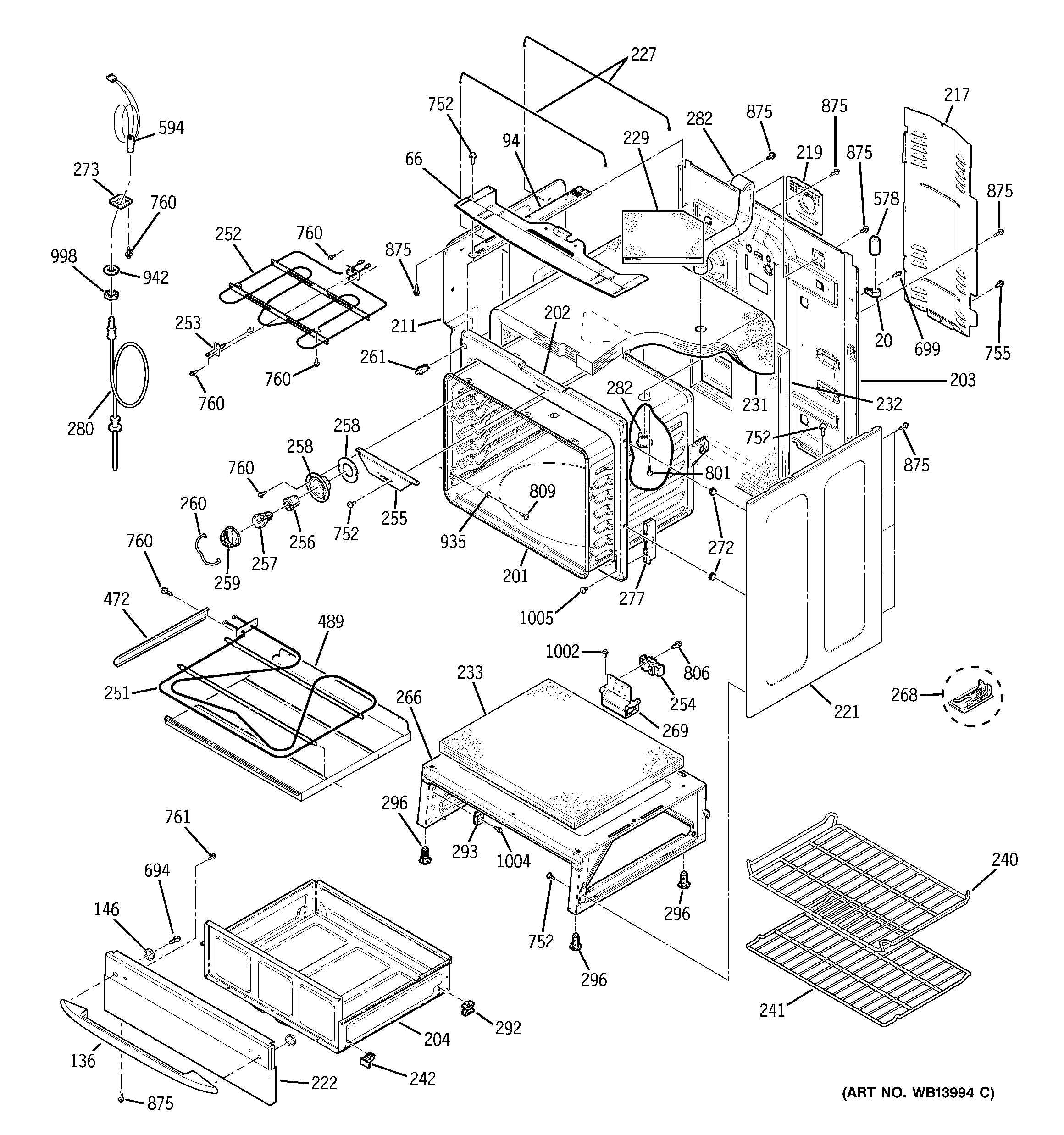GE JB988SK4SS body parts diagram