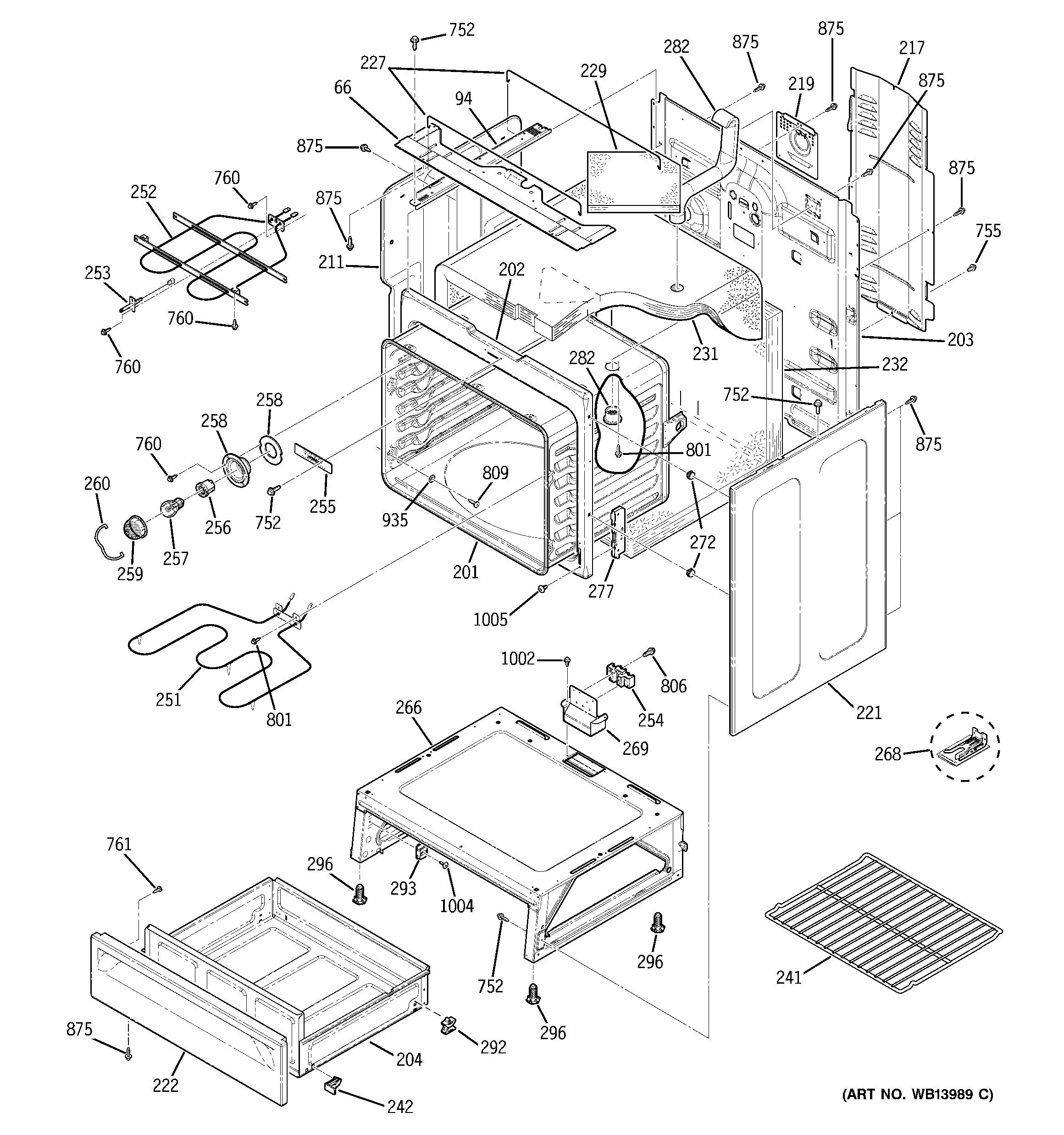 GE JBP66WK5WW body parts diagram