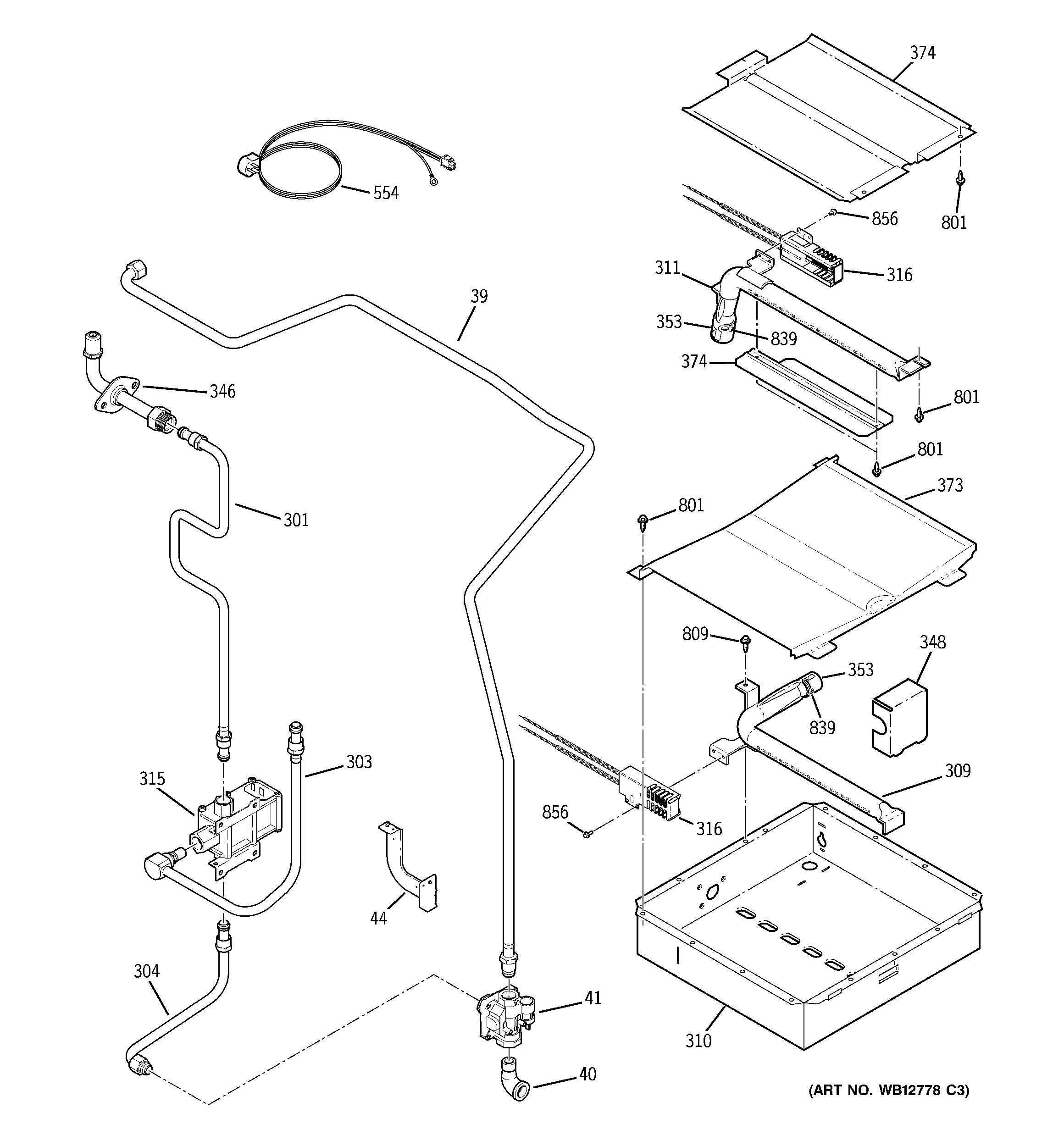 GE PGS968KEM1CC gas & burner parts diagram