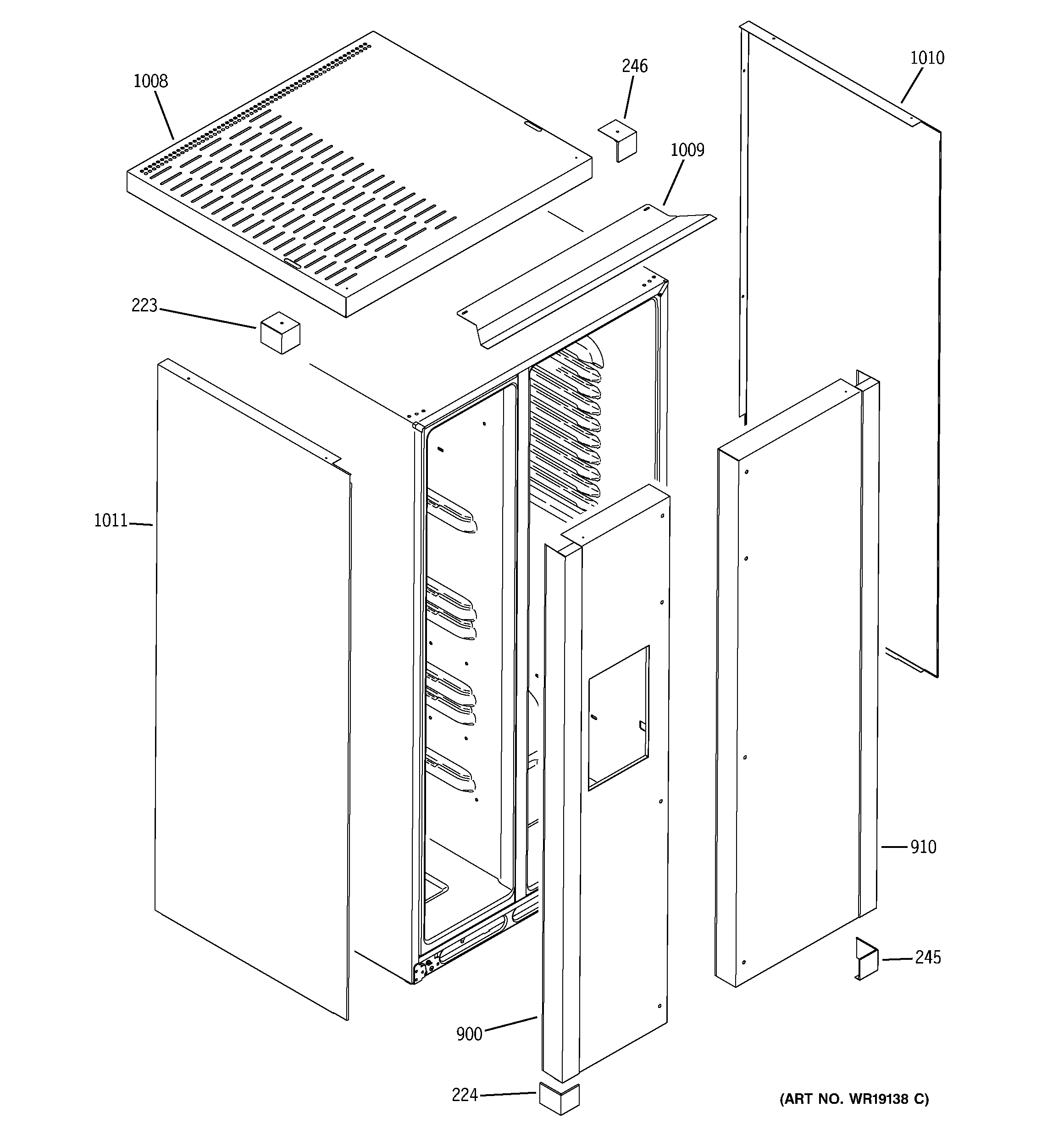 GE ZFSB26DRHSS clad components diagram